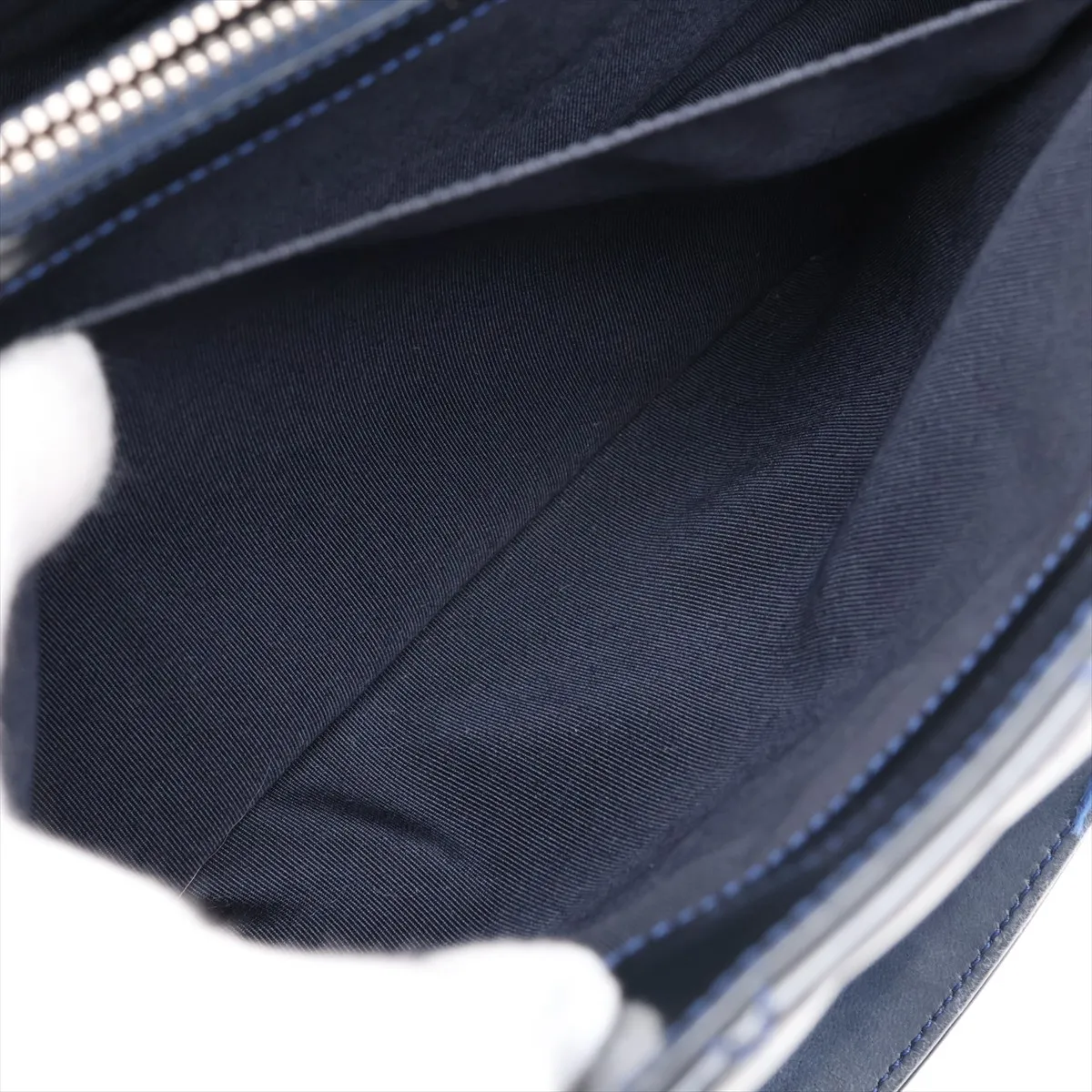 GST Patent Leather Chain Tote Bag, Navy, Silver Hardware, Item No. 13138493 (Serial No. 13) — view 11