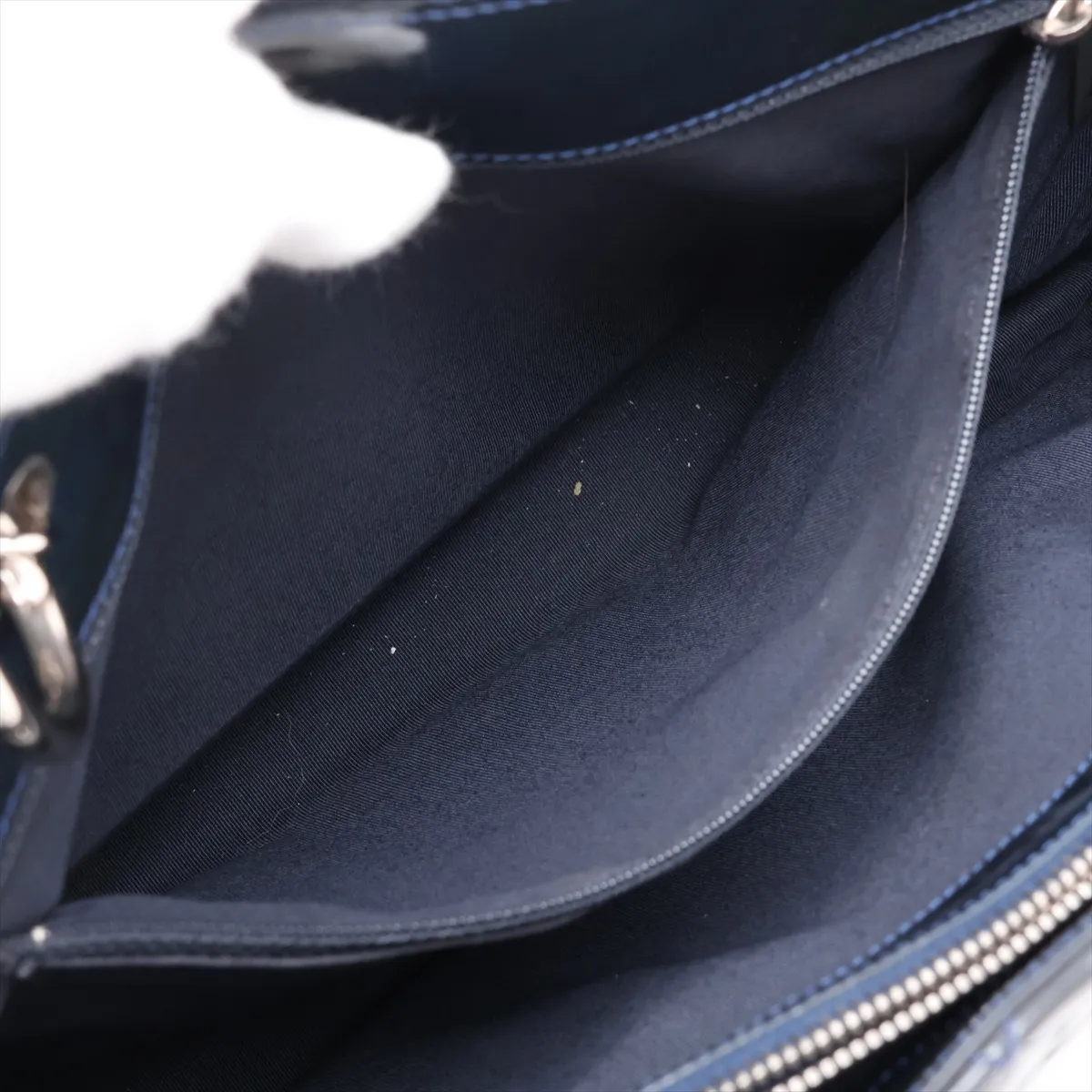 GST Patent Leather Chain Tote Bag, Navy, Silver Hardware, Item No. 13138493 (Serial No. 13) — view 10