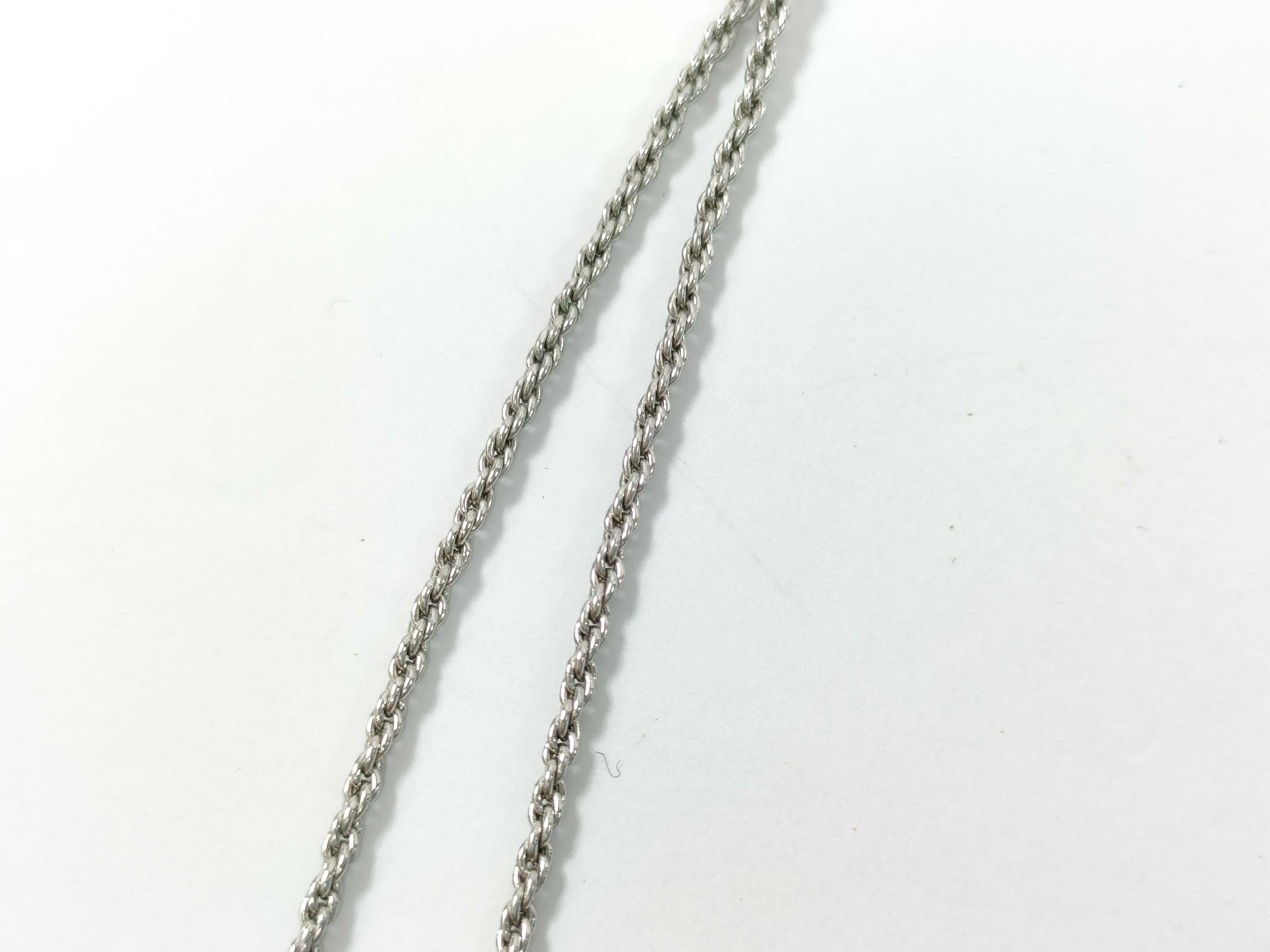 Oval Rhinestone Silver Necklace — view 6