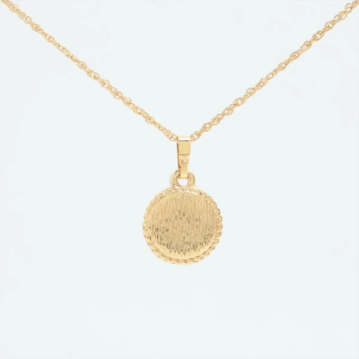 CD logo necklace, GP gold, shows signs of wear, tarnishing, — view 2