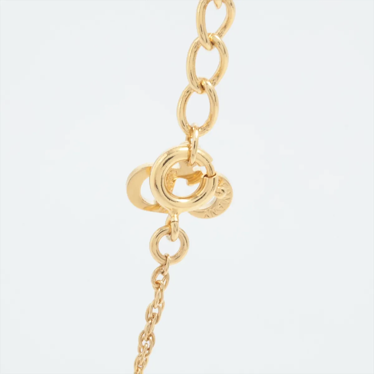CD logo necklace, GP gold, shows signs of wear, tarnishing, — view 3