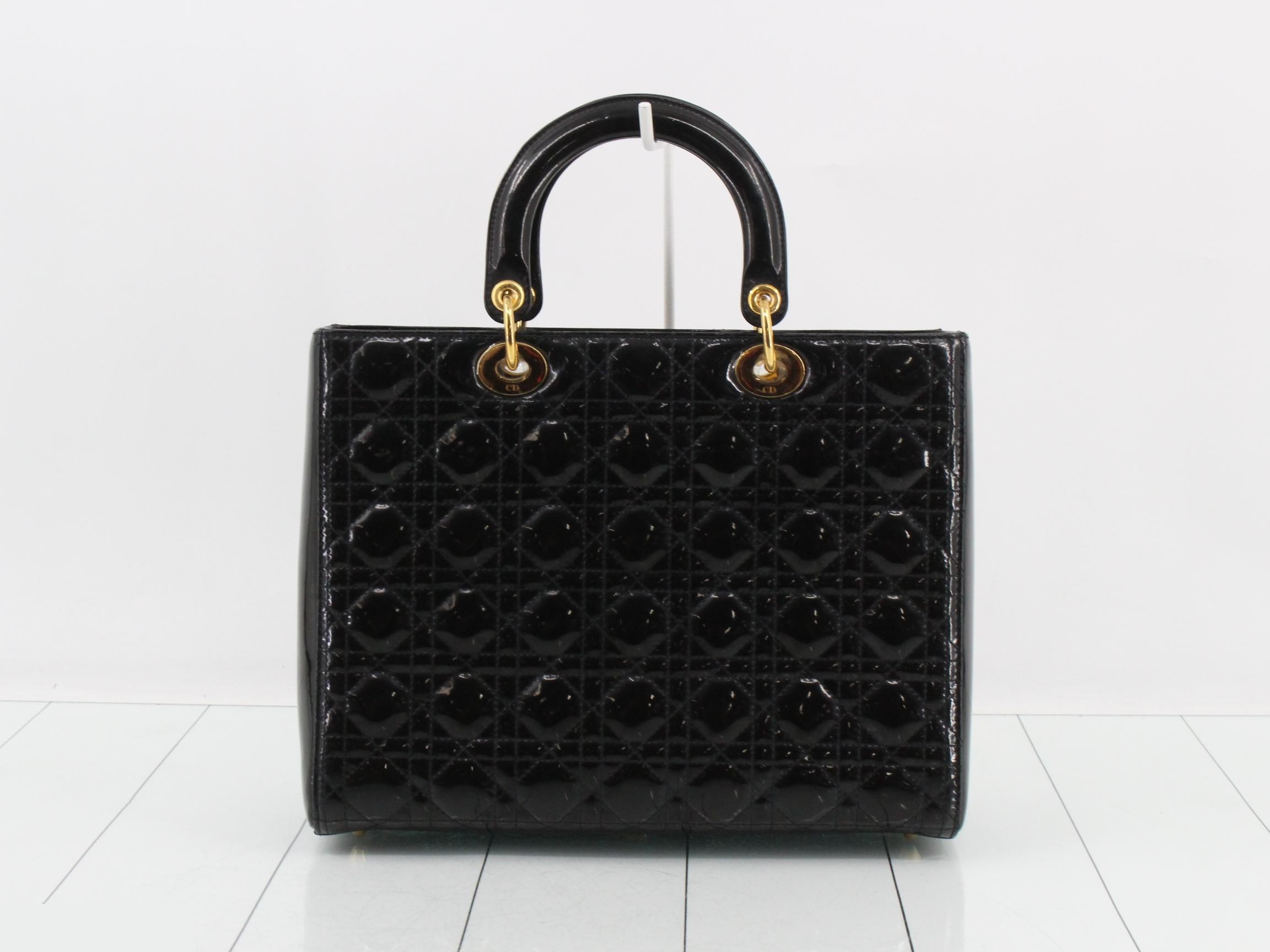Lady Dior Cannage 2-Way Black Shoulder Handbag — view 2