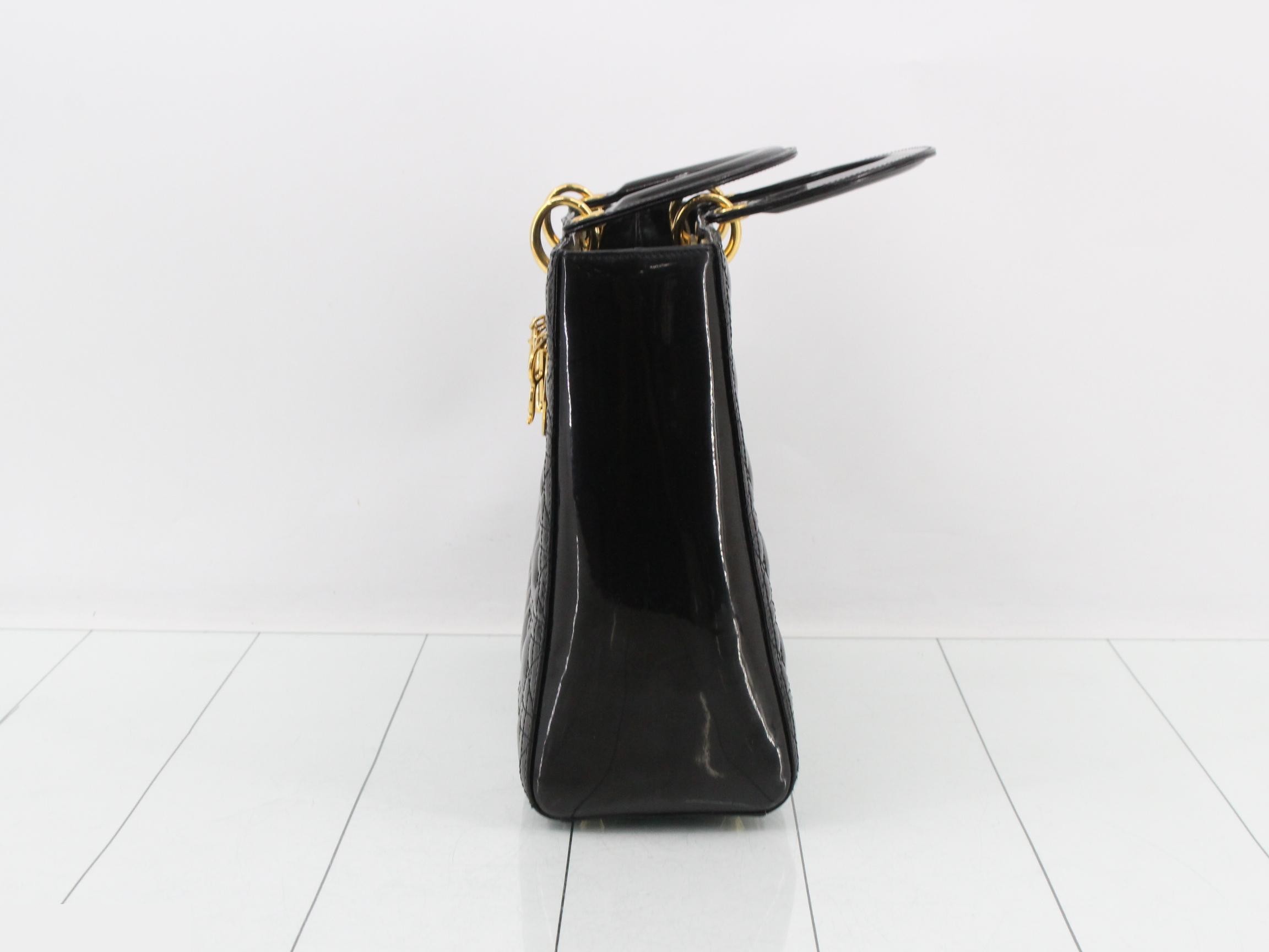 Lady Dior Cannage 2-Way Black Shoulder Handbag — view 3