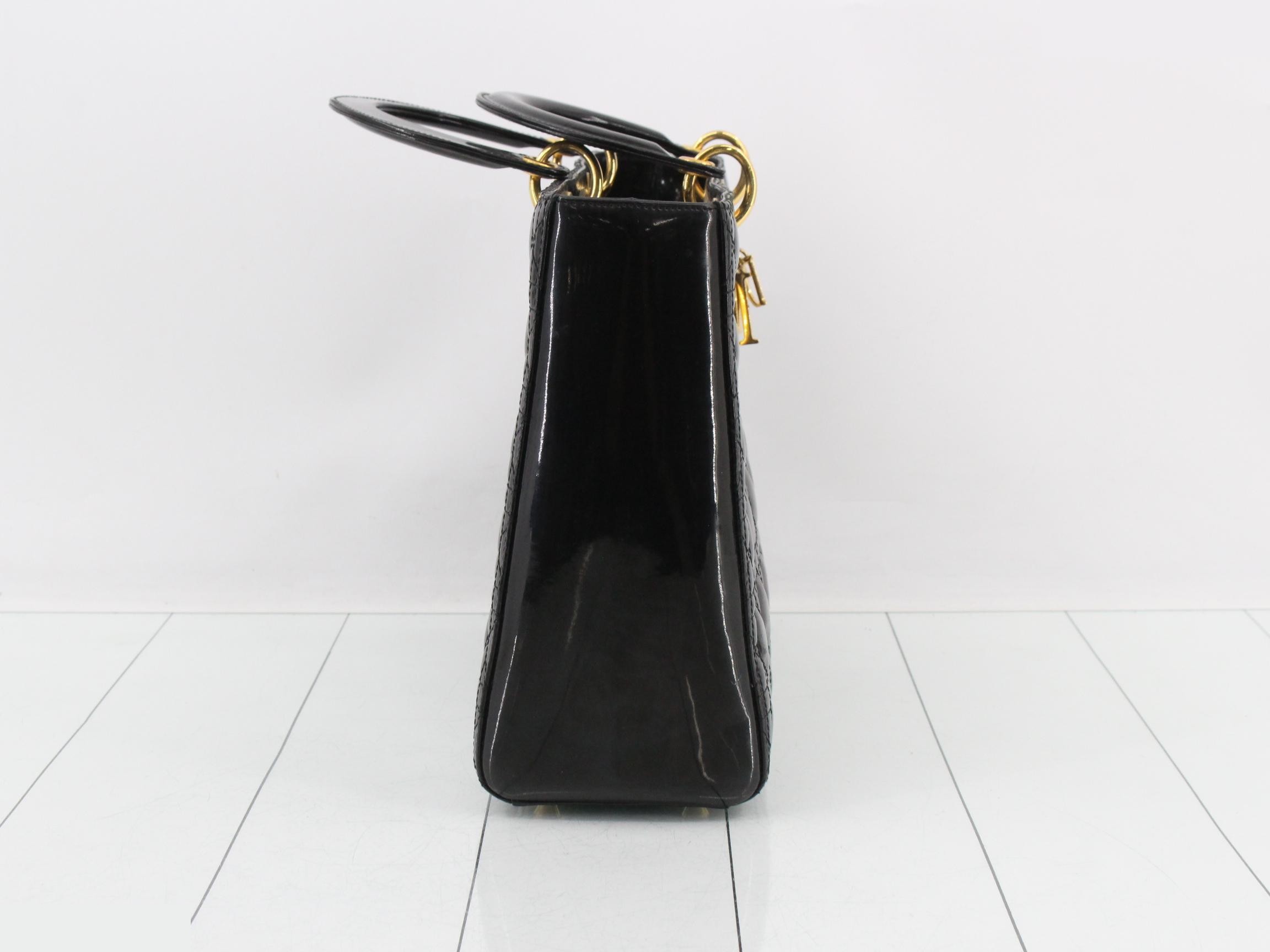 Lady Dior Cannage 2-Way Black Shoulder Handbag — view 4