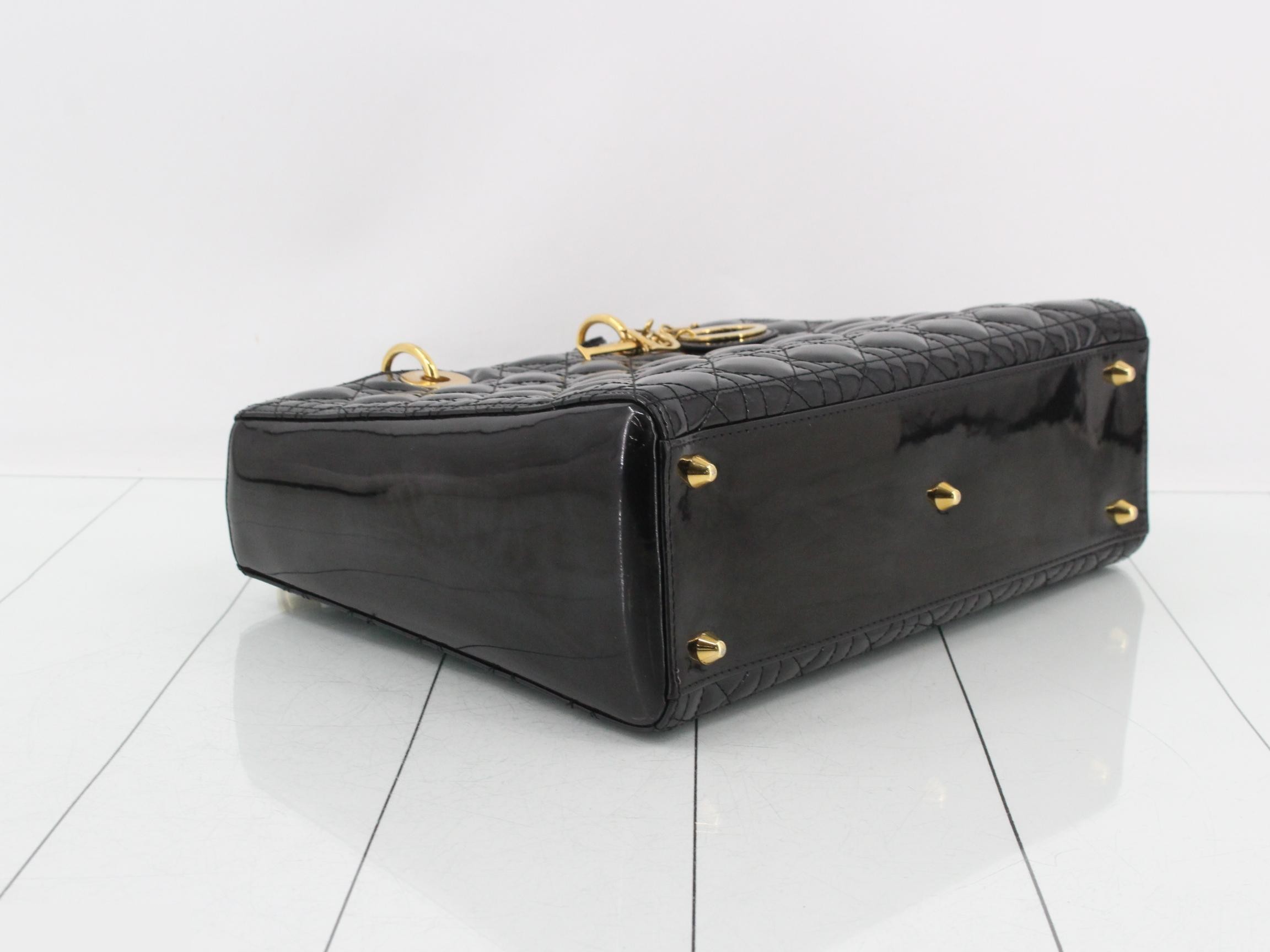 Lady Dior Cannage 2-Way Black Shoulder Handbag — view 5