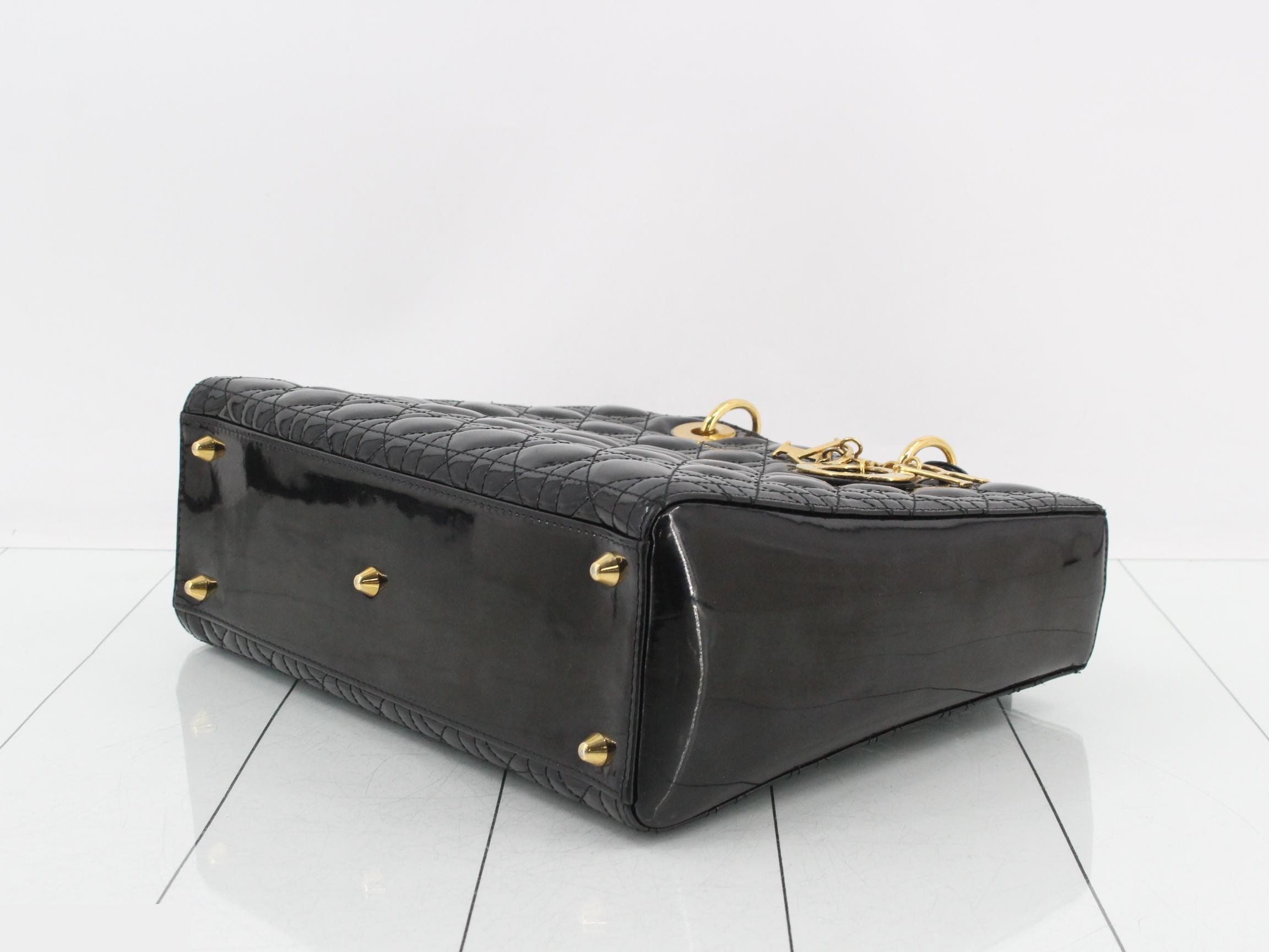Lady Dior Cannage 2-Way Black Shoulder Handbag — view 6