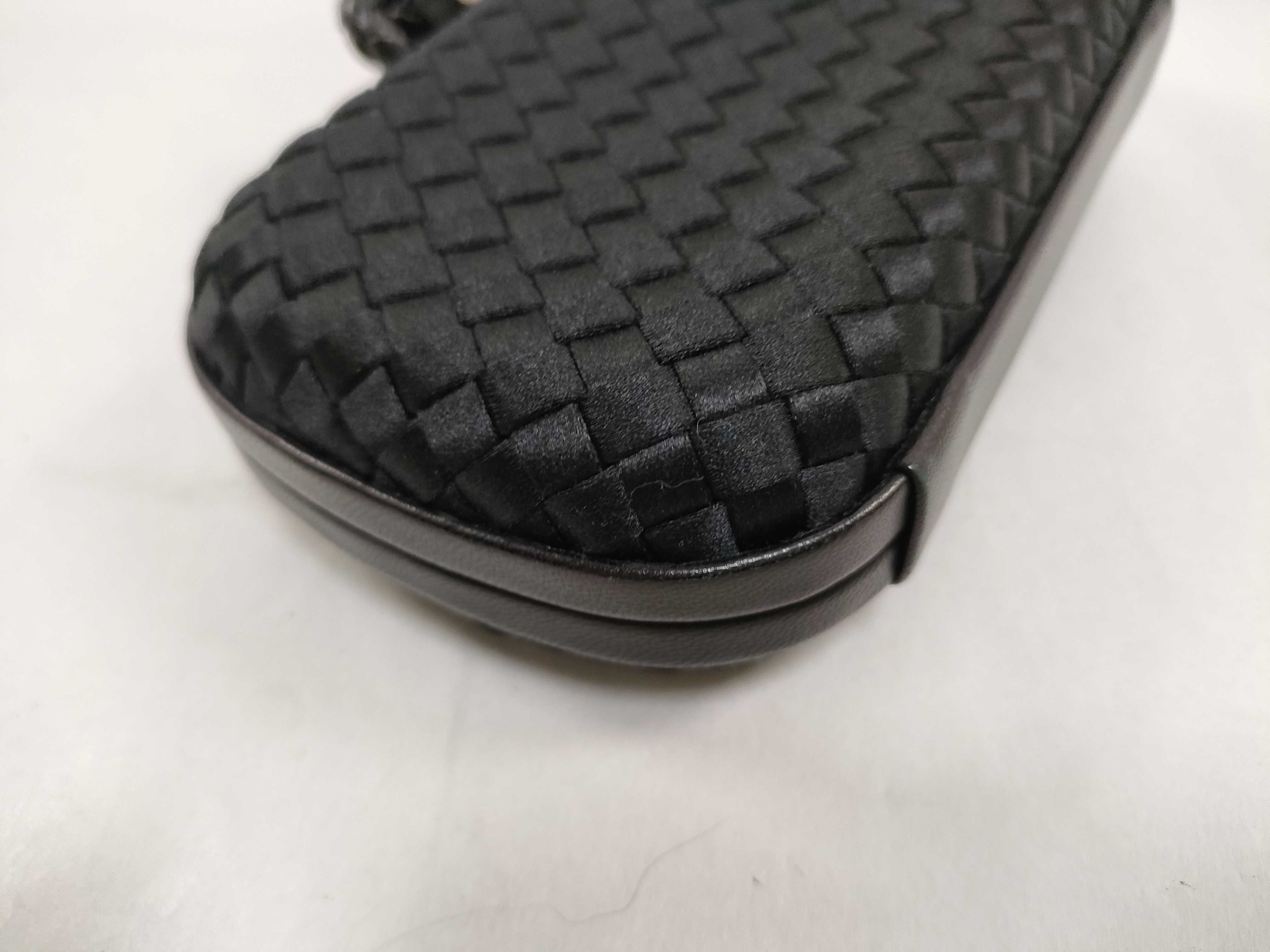 Intrecciato ID- Satin Intrecciato Knot Clutch Bag Black — view 3