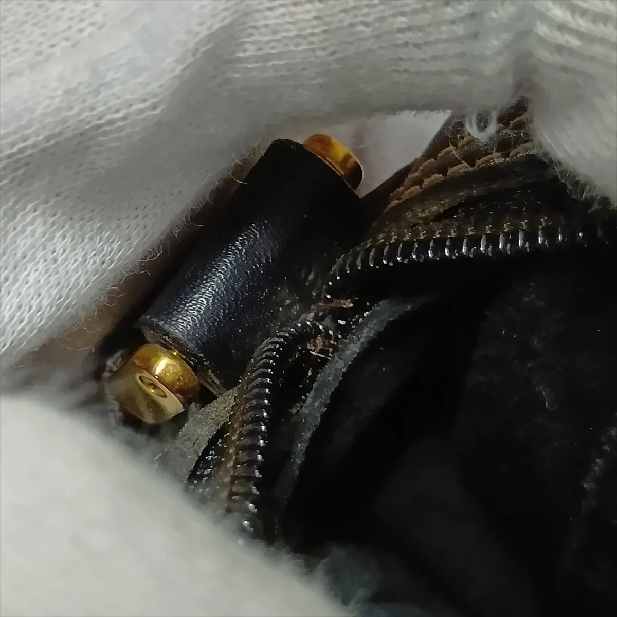 Old Gucci Calf Hair x Leather Shoulder Bag Brown — view 12
