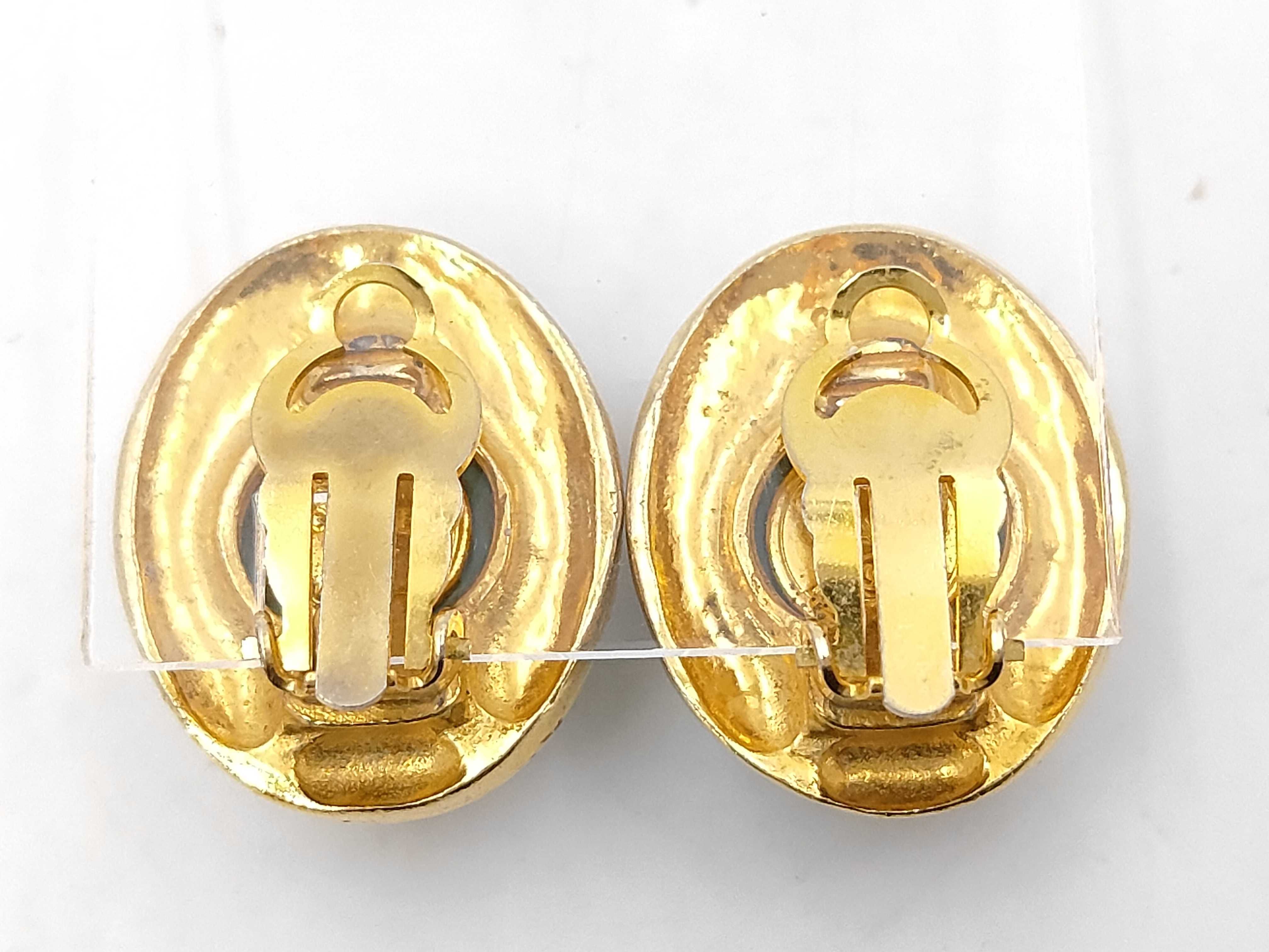 turquoise and rhinestone earrings — view 2