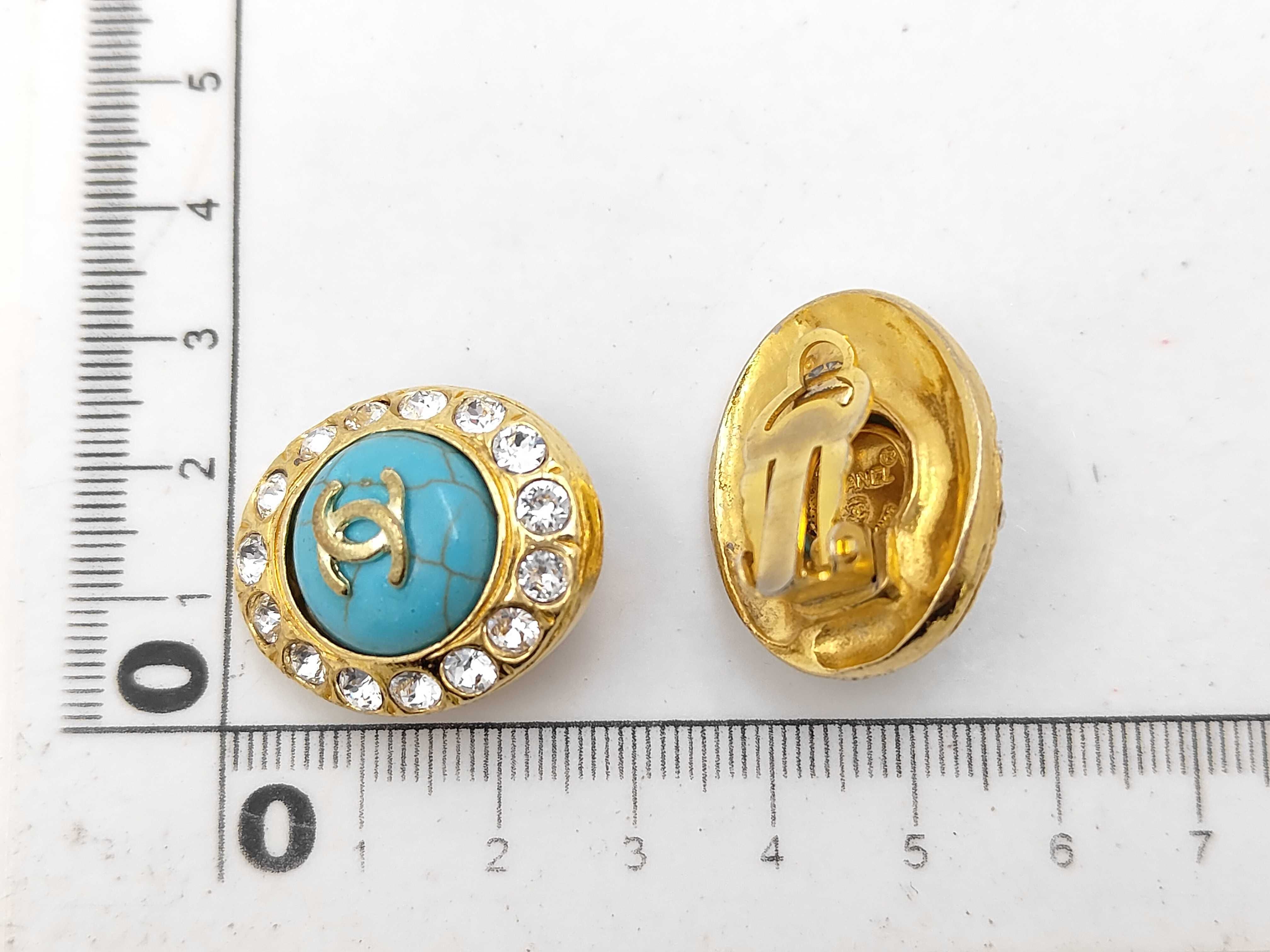 turquoise and rhinestone earrings — view 6