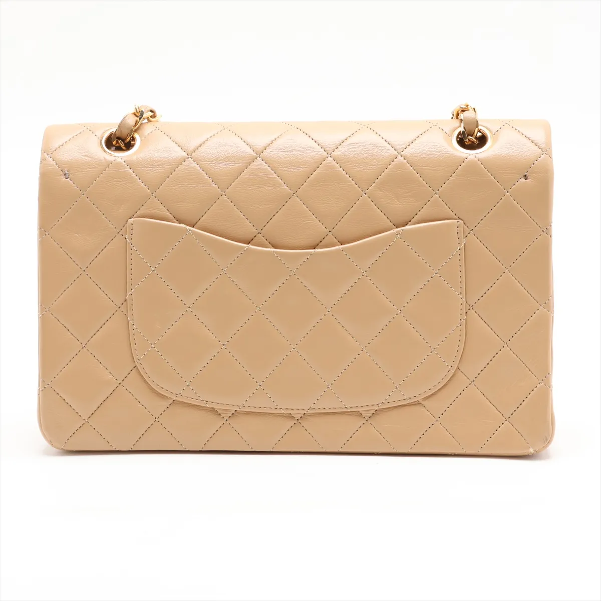 Matelassé 25 Lambskin Double Flap Double Chain Bag, Beige, Gold Hardware, 0505081, Serial Number 0-series, A01112 — view 2