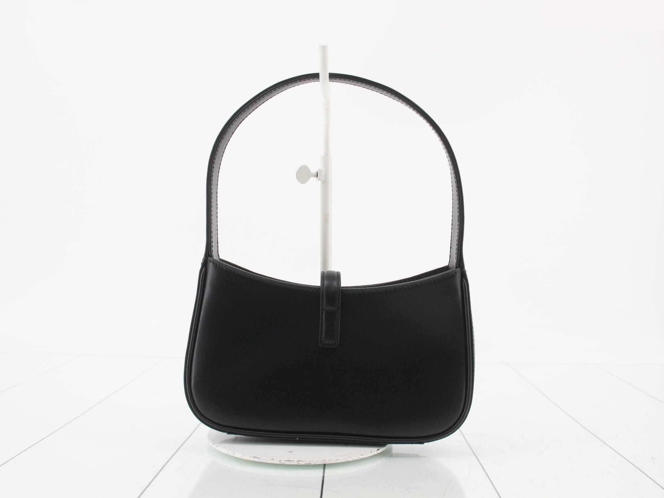 Leather One-Shoulder Bag, Black — view 2