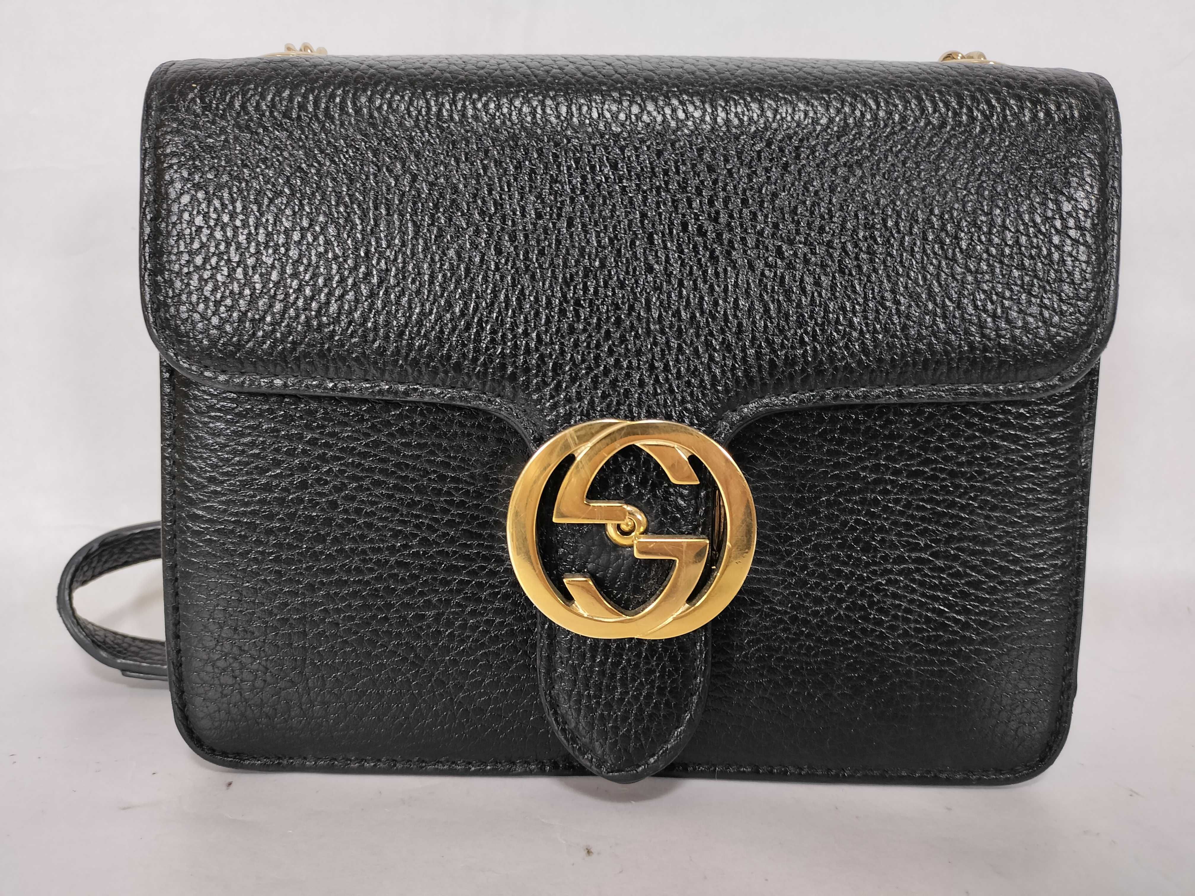 GG Interlocking GG Chain Bag Black Shoulder Bag