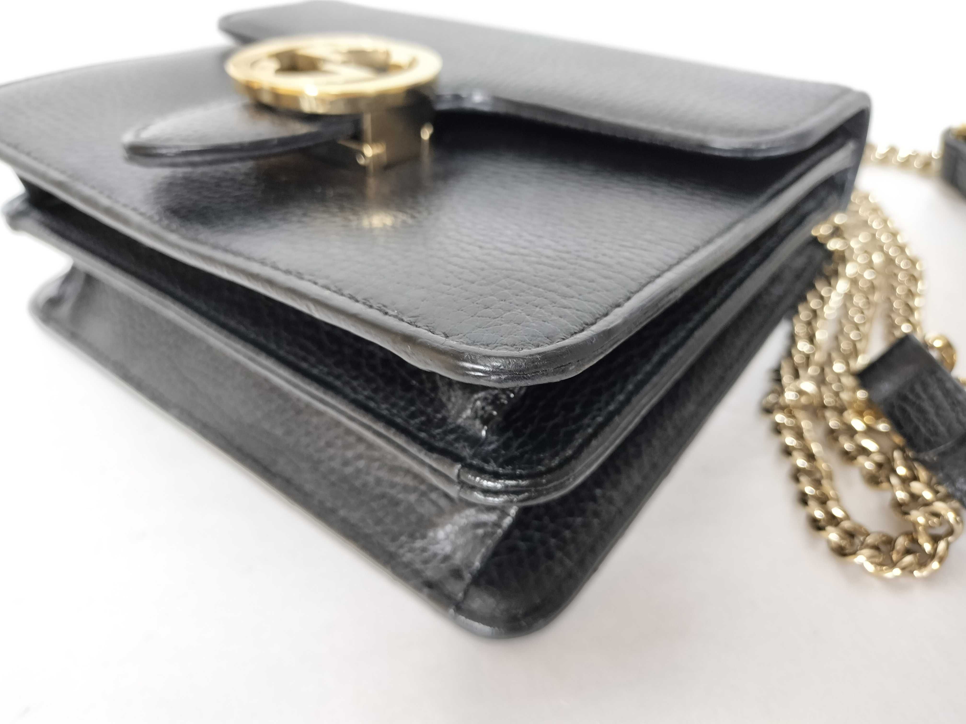 GG Interlocking GG Chain Bag Black Shoulder Bag — view 6