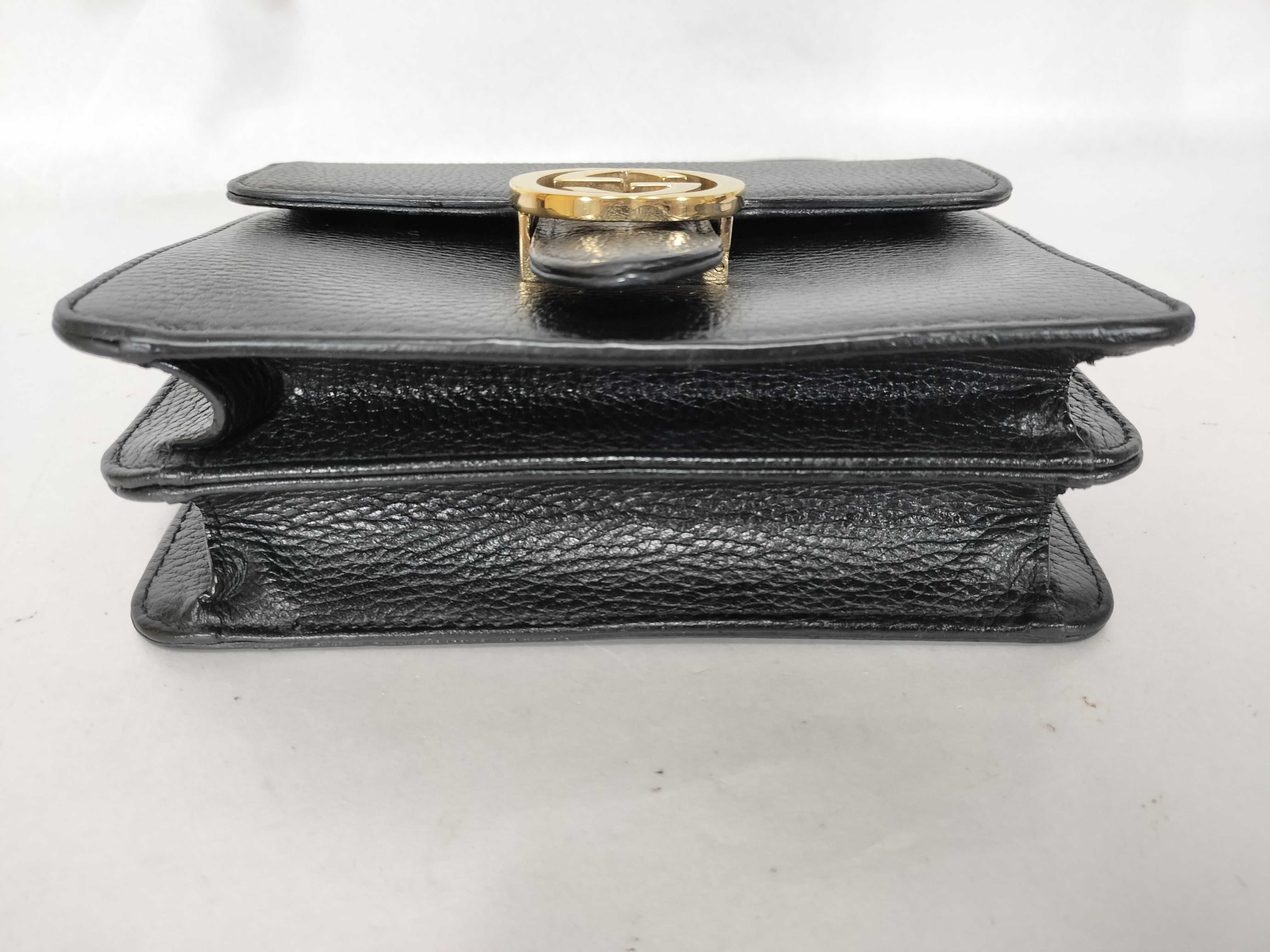 GG Interlocking GG Chain Bag Black Shoulder Bag — view 7