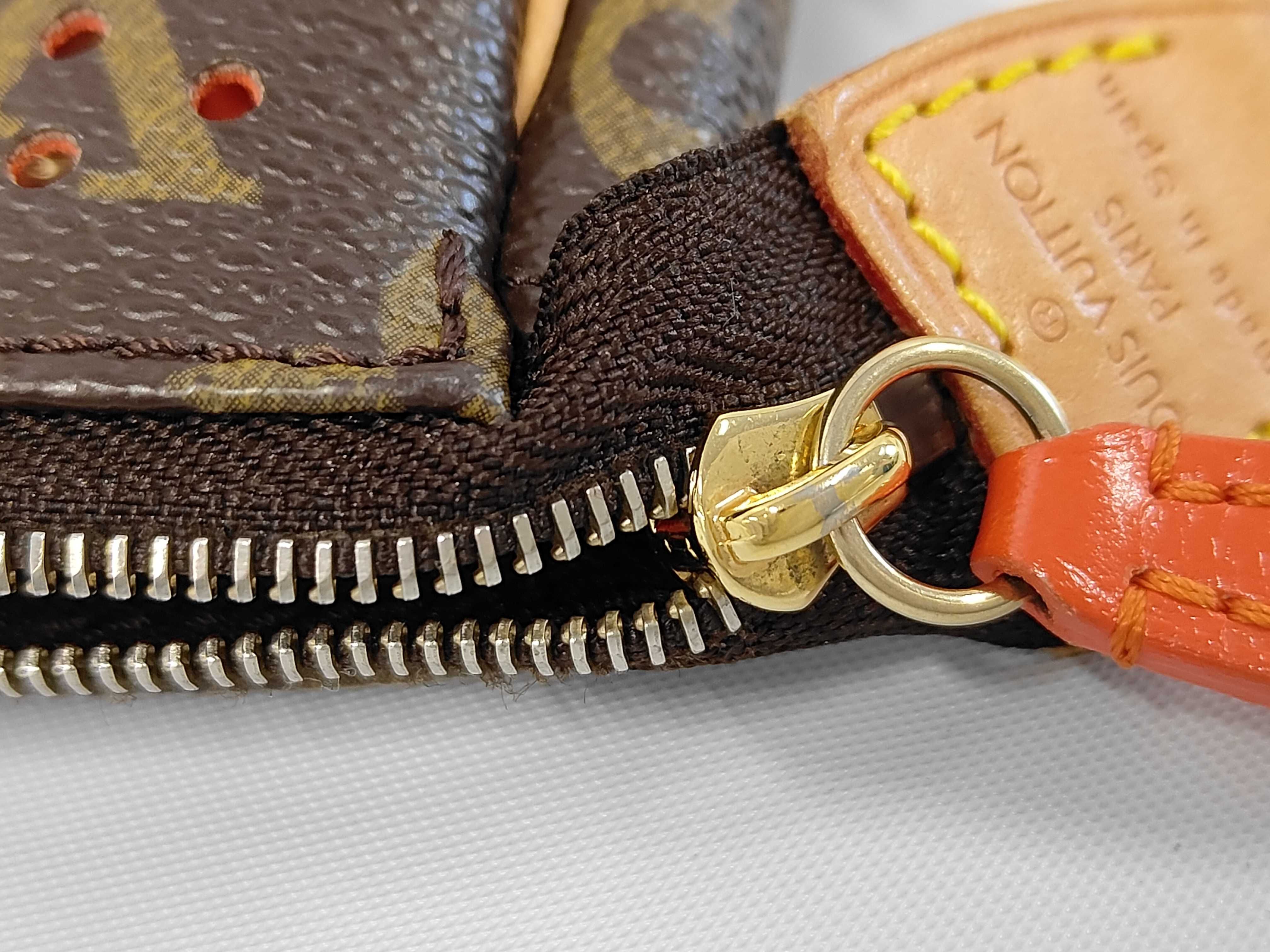 Monogram Perforated Pochette Accessoires Orange BA0026 with Box Pouch — view 11