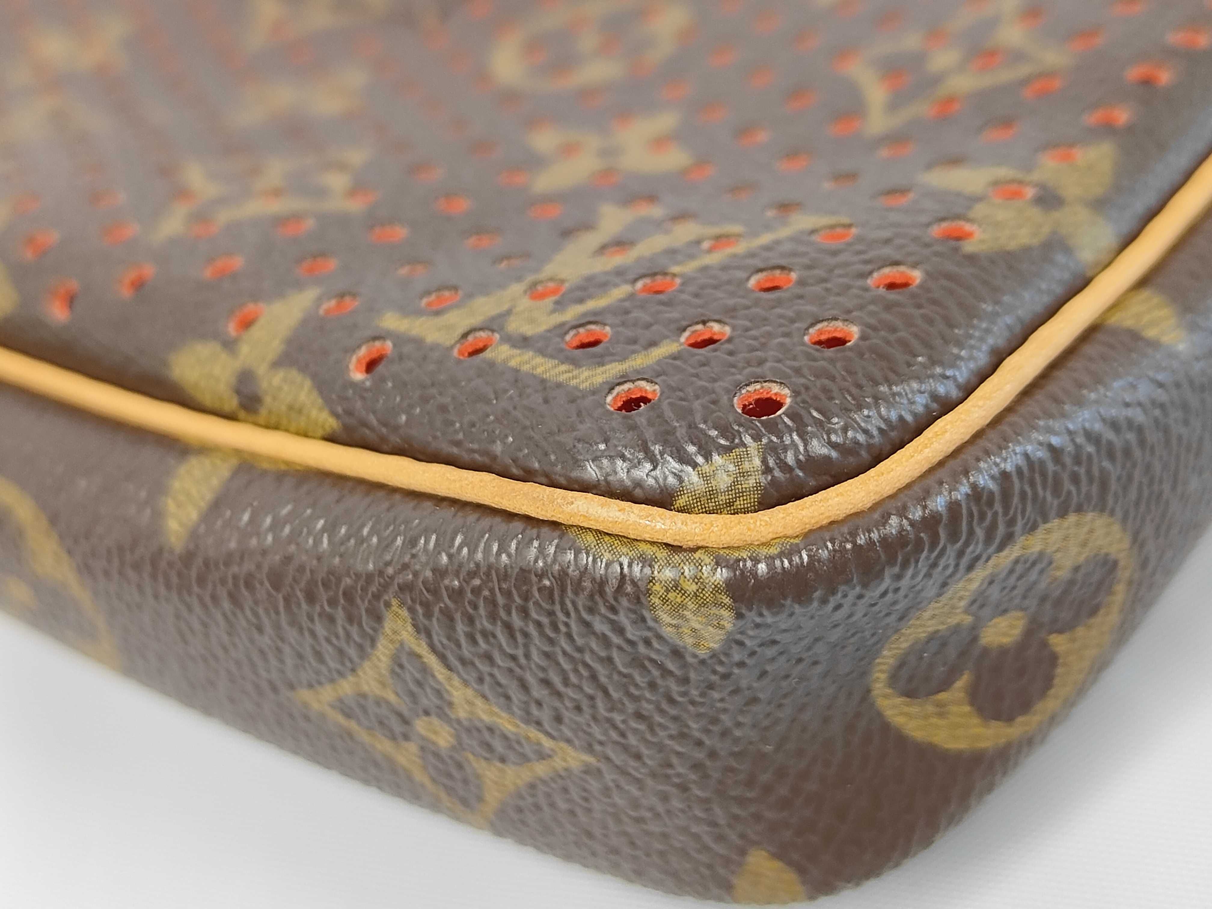 Monogram Perforated Pochette Accessoires Orange BA0026 with Box Pouch — view 4