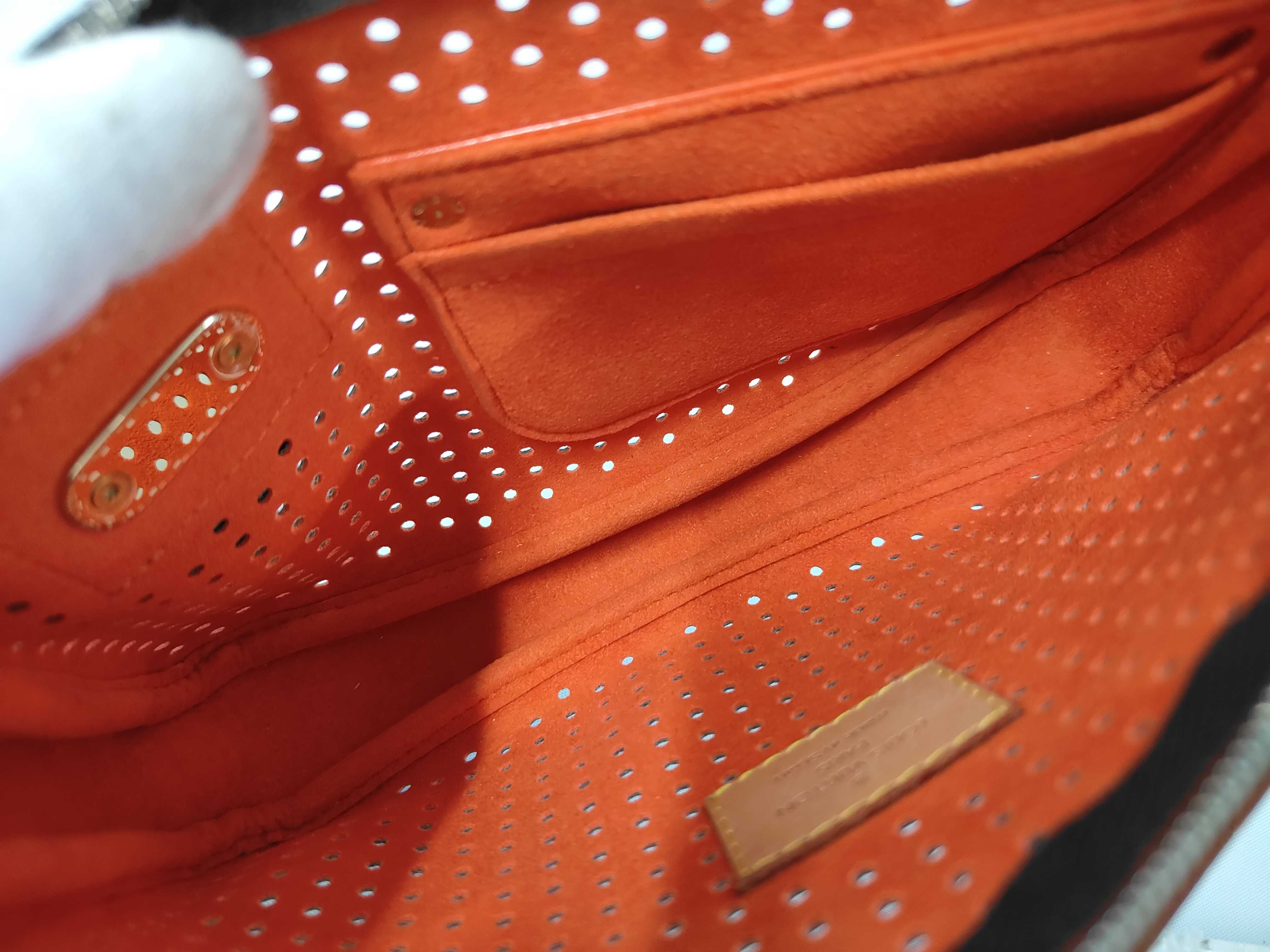 Monogram Perforated Pochette Accessoires Orange BA0026 with Box Pouch — view 9