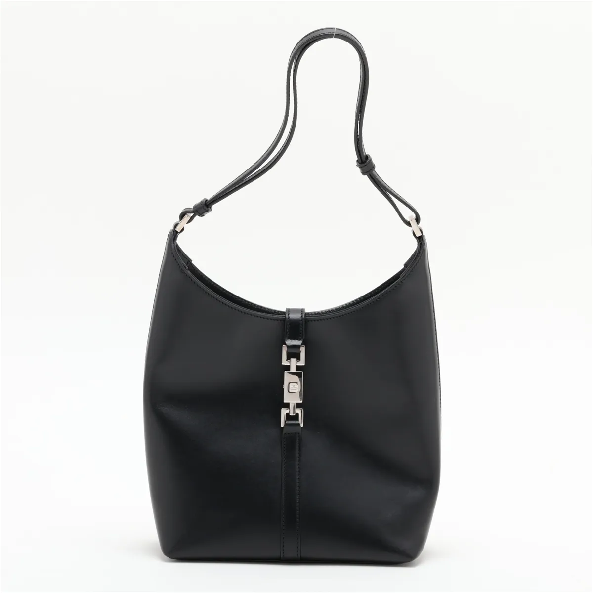 Jackie Leather Shoulder Bag, Black