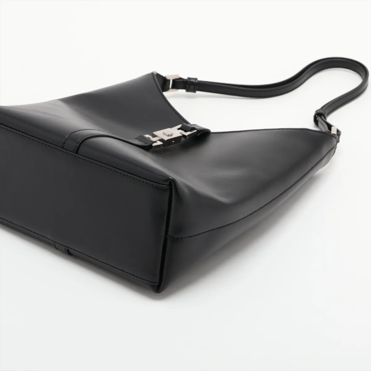 Jackie Leather Shoulder Bag, Black — view 3