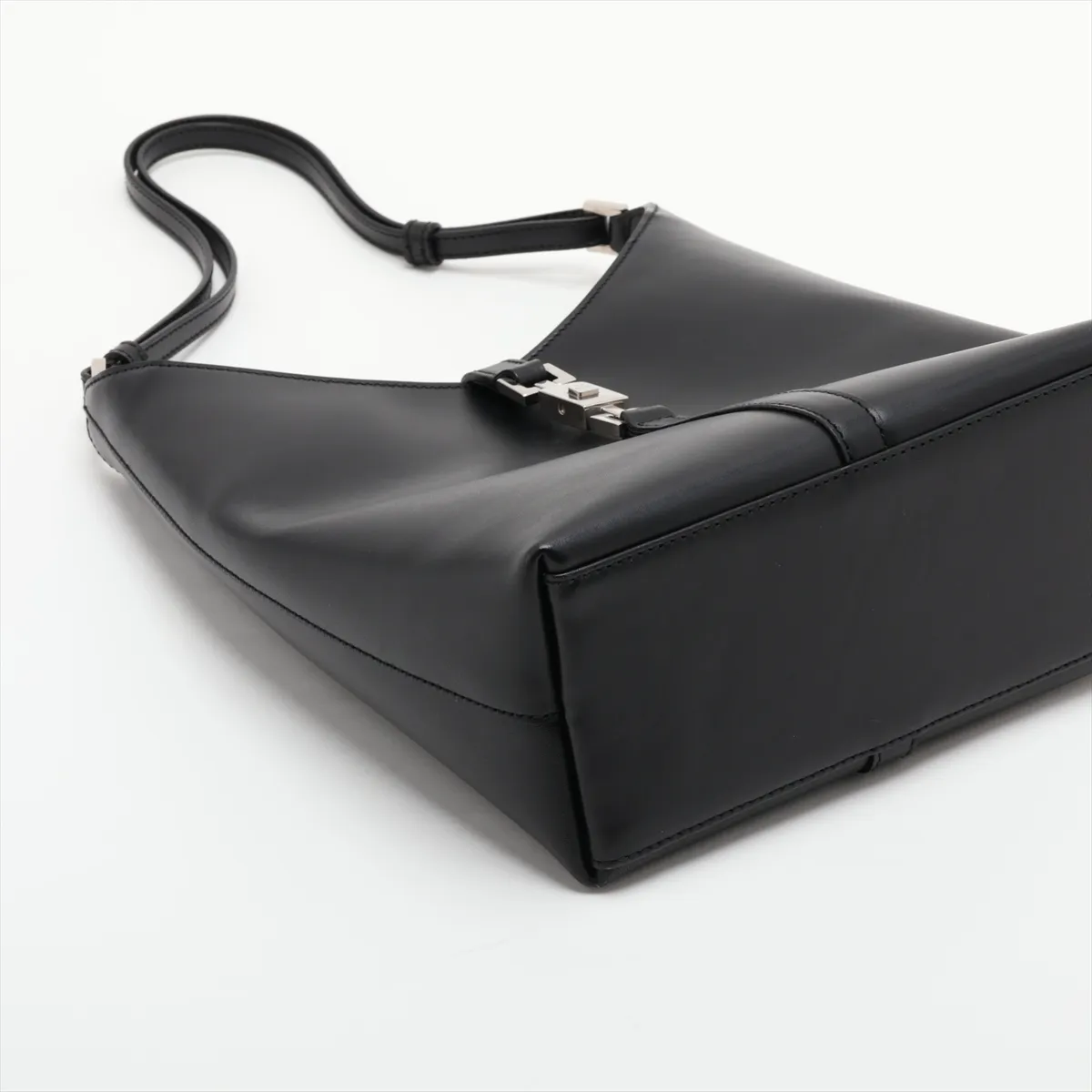 Jackie Leather Shoulder Bag, Black — view 4