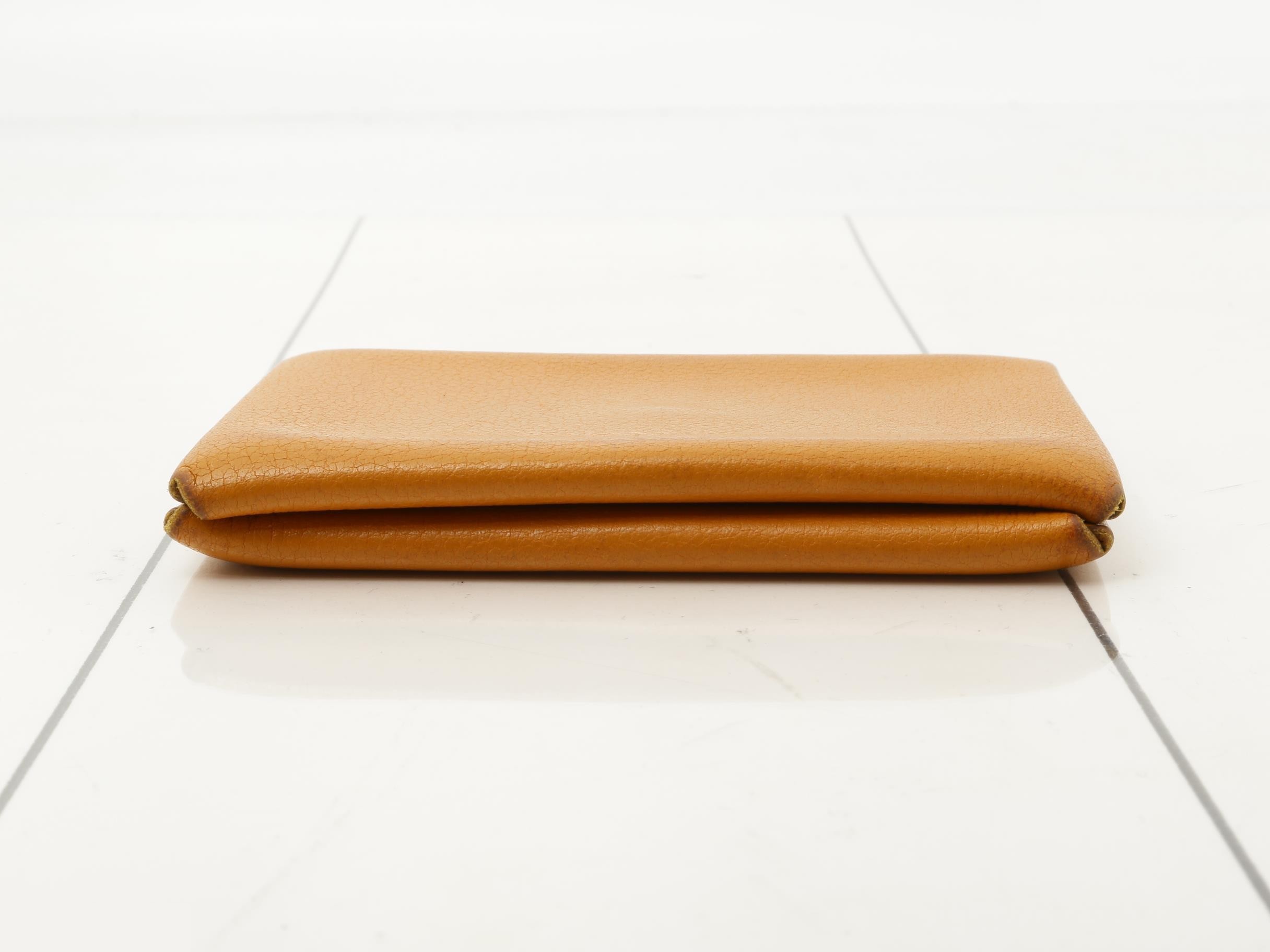 Calvi Leather Card Case, Z Stamp, Orange — view 3