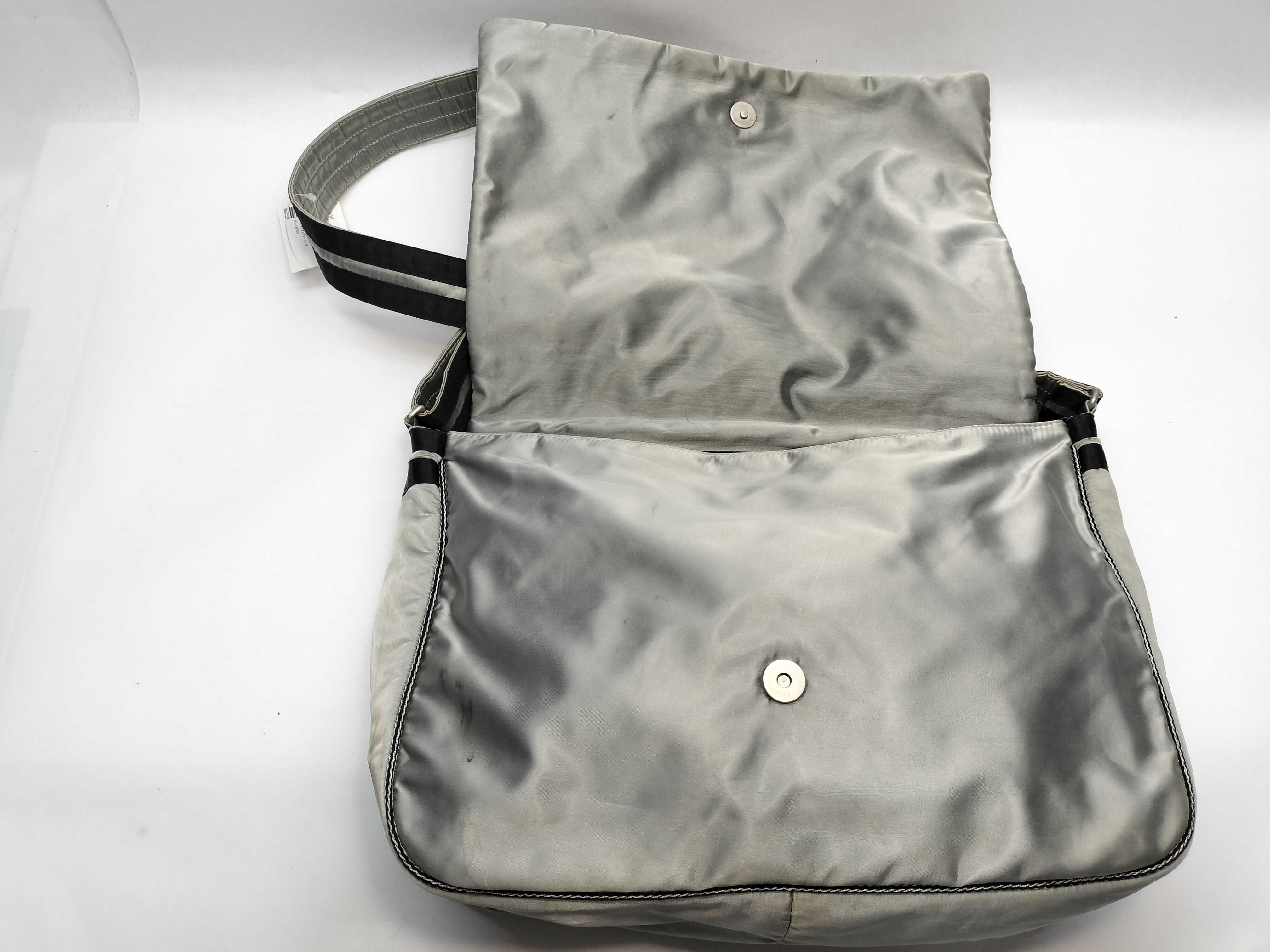 Sport Nylon Messenger Bag, Gray Shoulder Bag — view 8