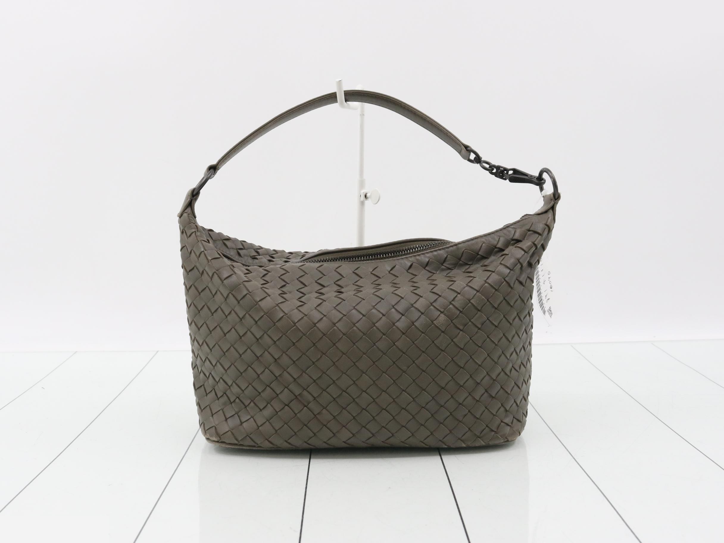Intrecciato Leather One-Shoulder Bag — view 2