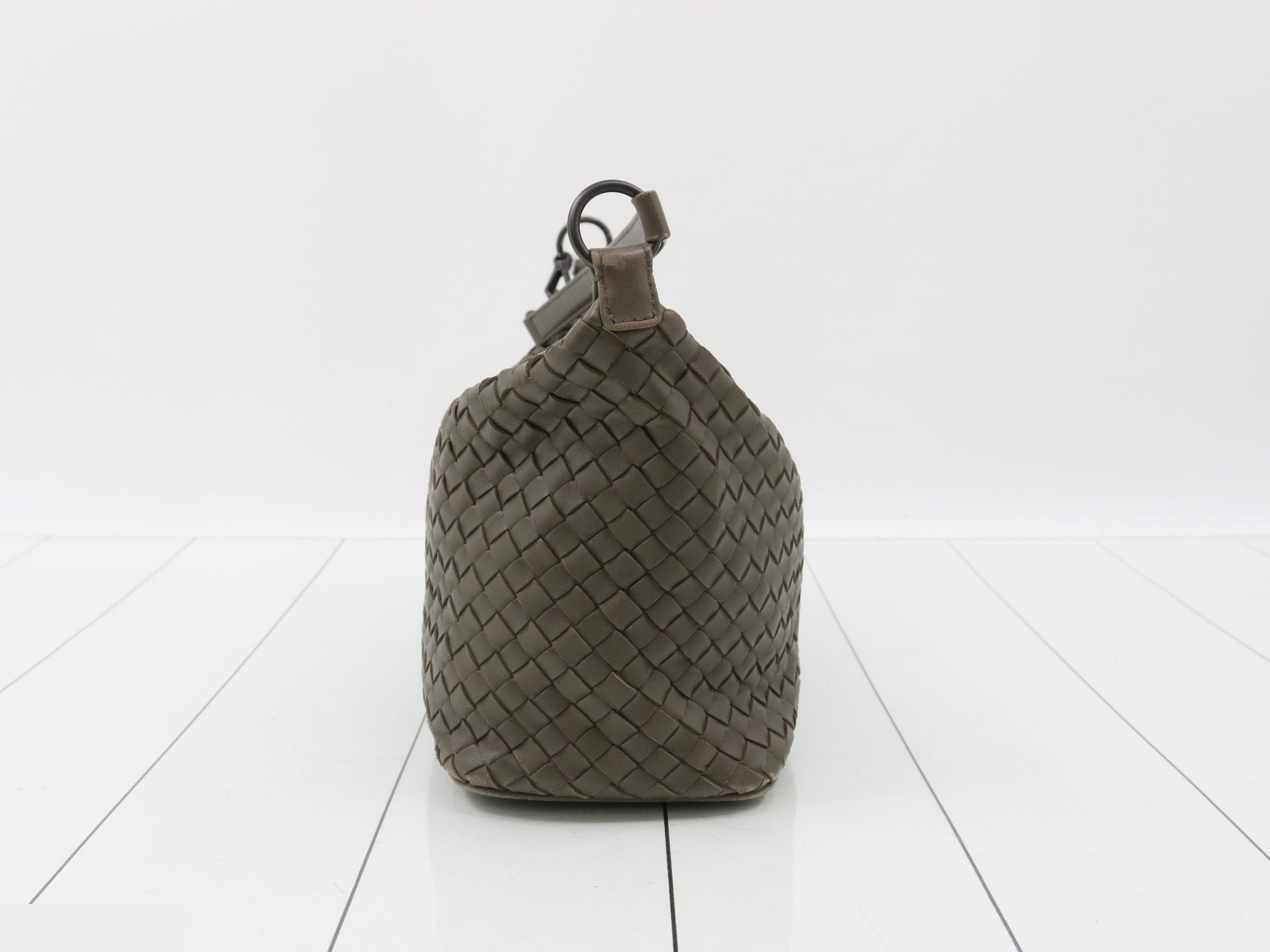 Intrecciato Leather One-Shoulder Bag — view 3