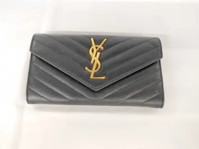 Black Caviar Skin Long Wallet GUE372264