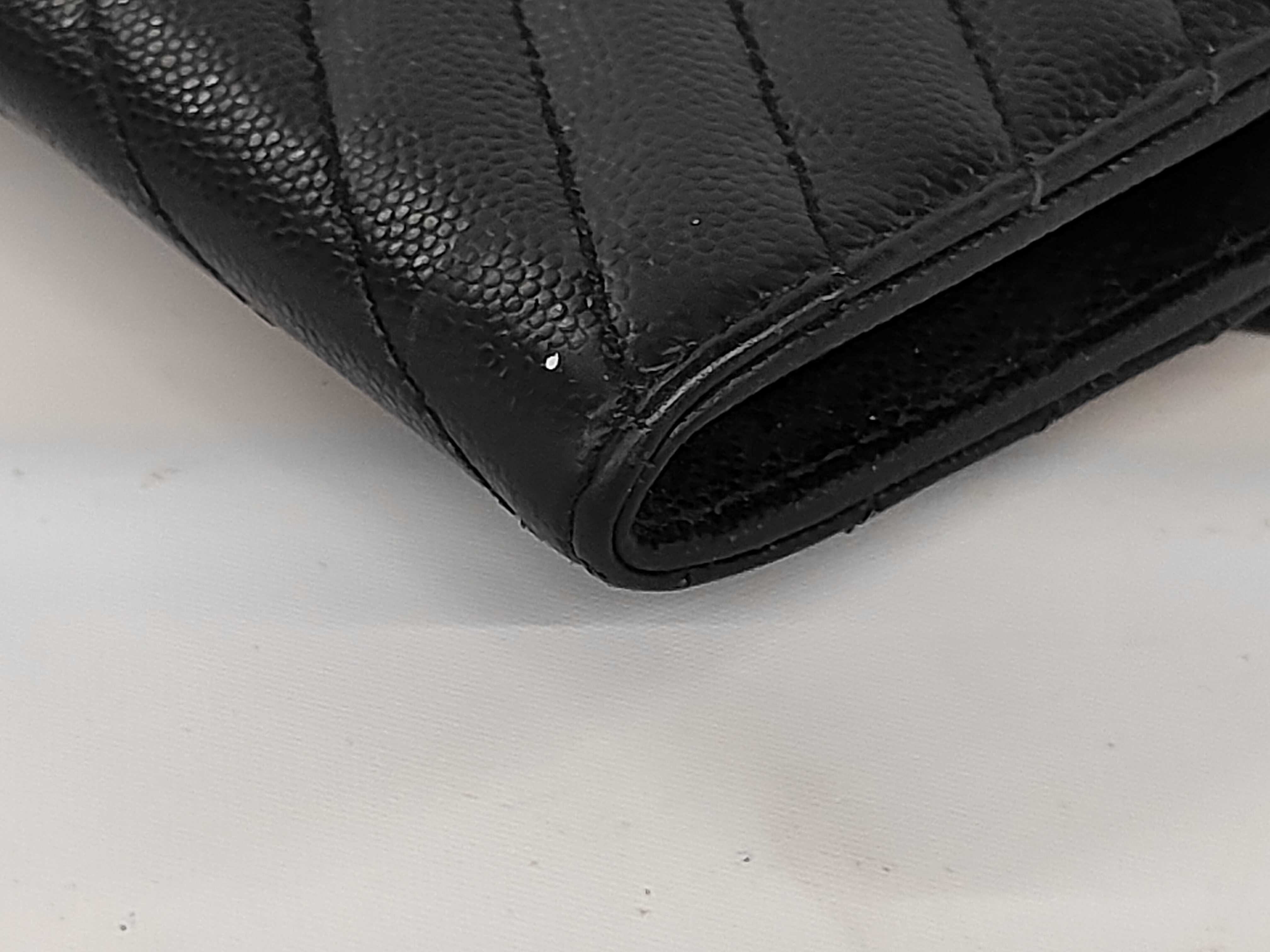Black Caviar Skin Long Wallet GUE372264 — view 3