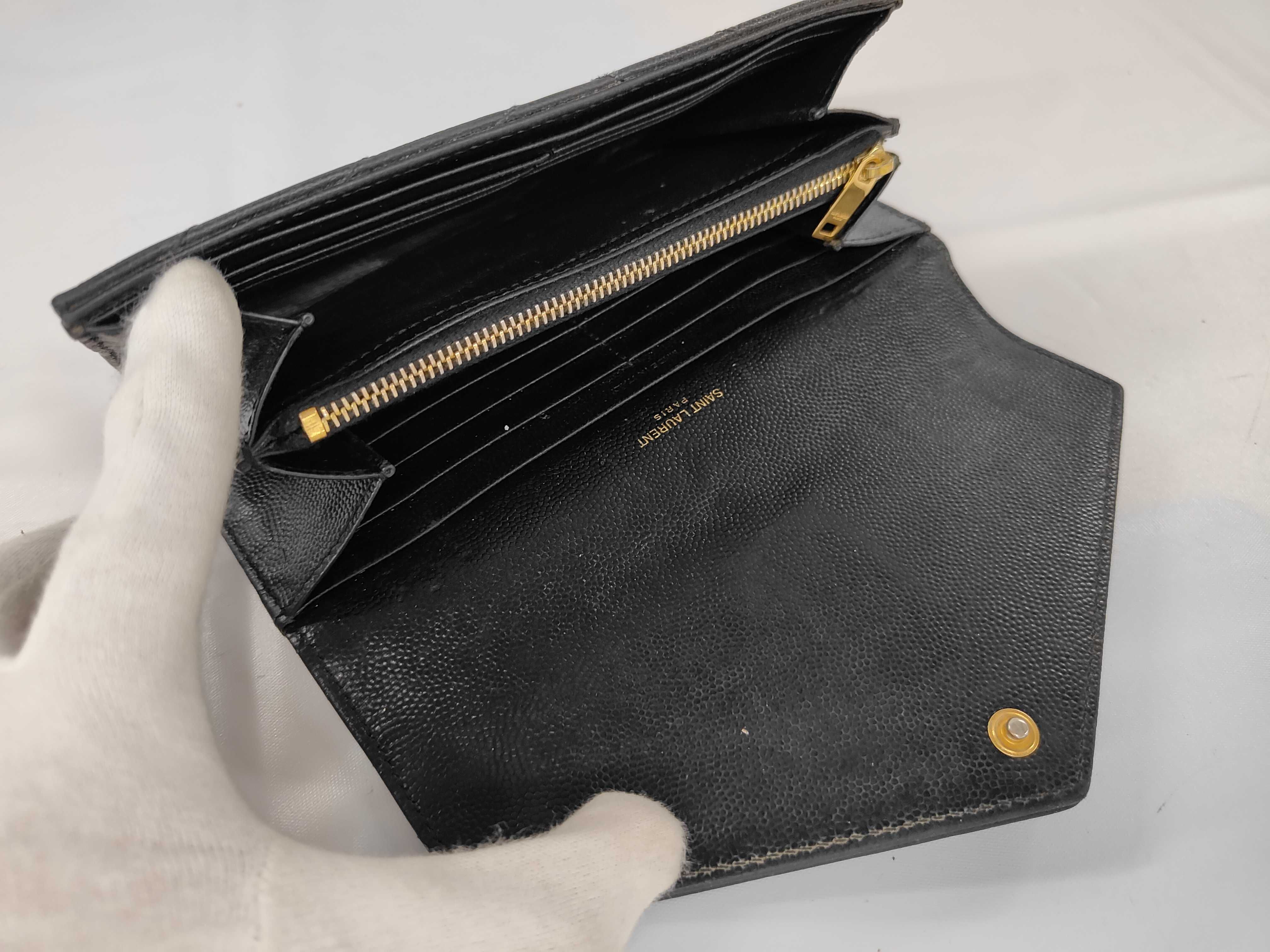Black Caviar Skin Long Wallet GUE372264 — view 4