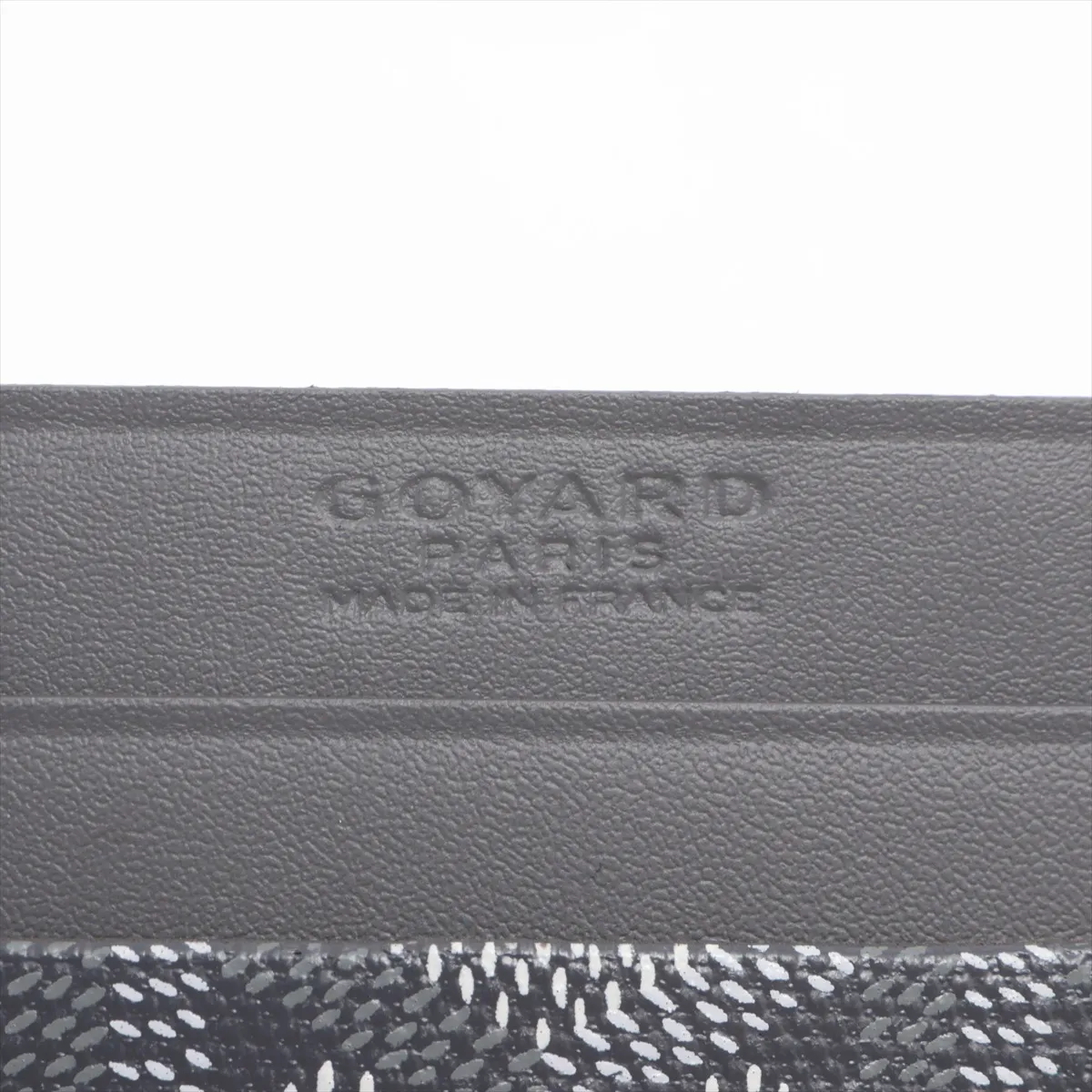 Herringbone Saint-Sulpice PVC x Leather Card Case, Gray — view 8