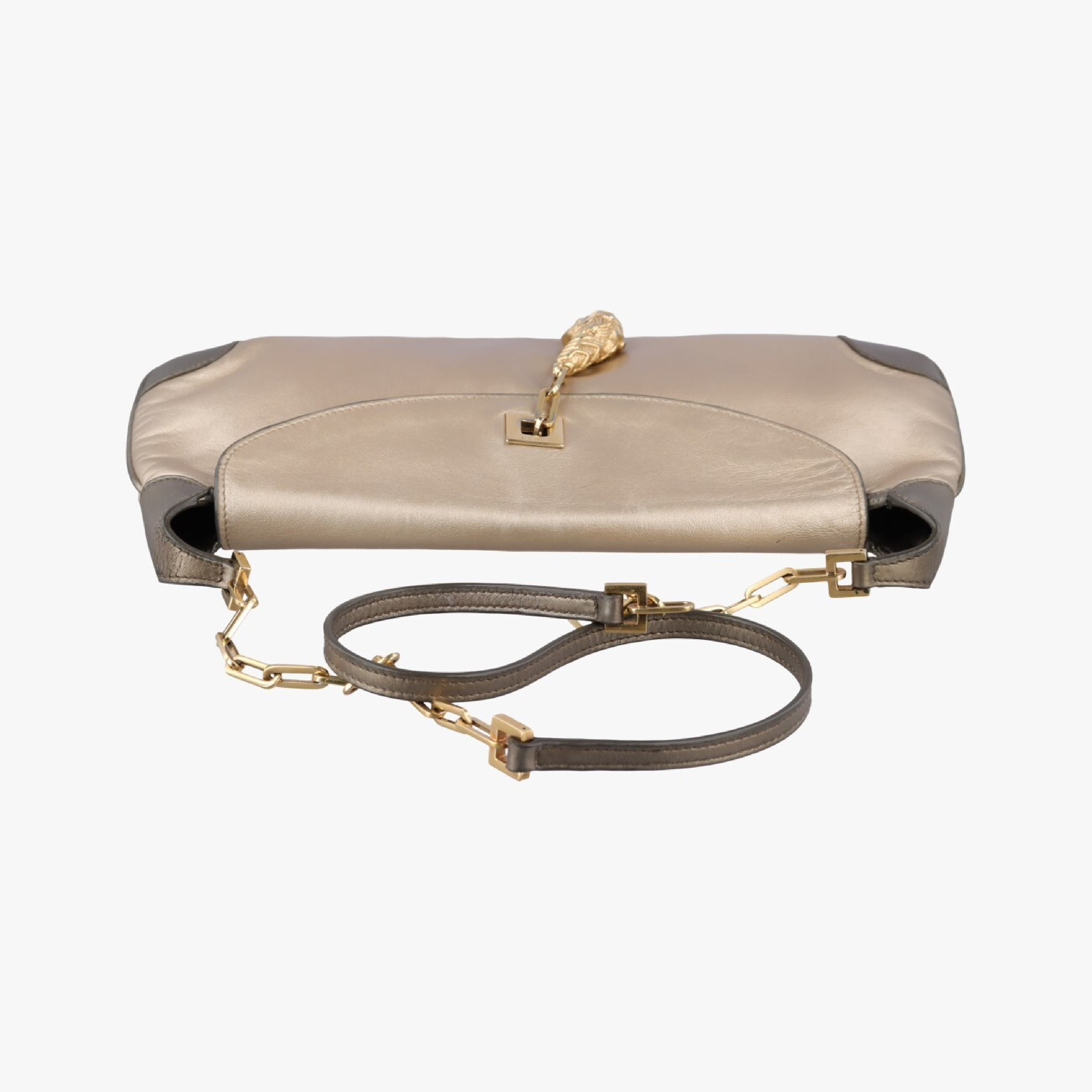 Tiger Head Gold Leather Shoulder Bag 001.41 — view 5