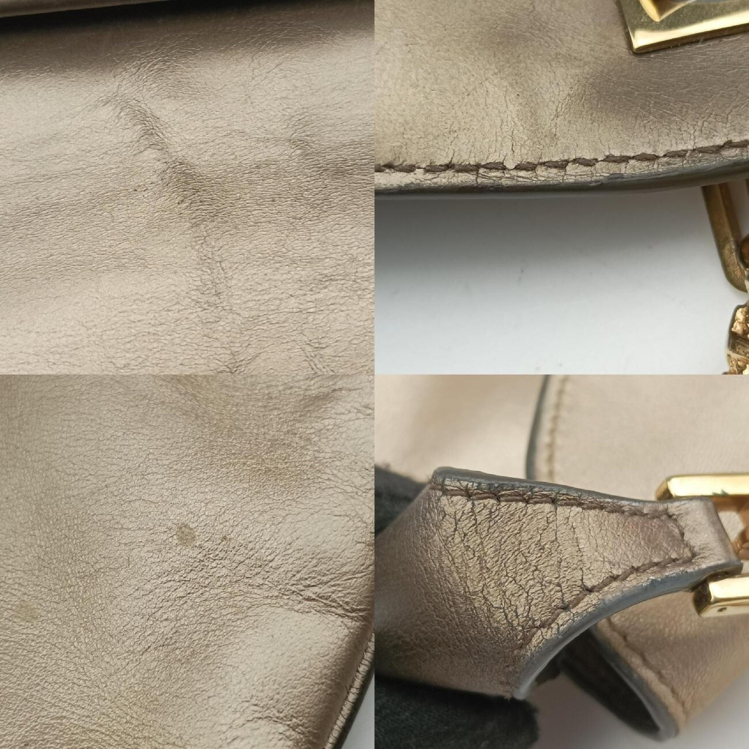 Tiger Head Gold Leather Shoulder Bag 001.41 — view 9