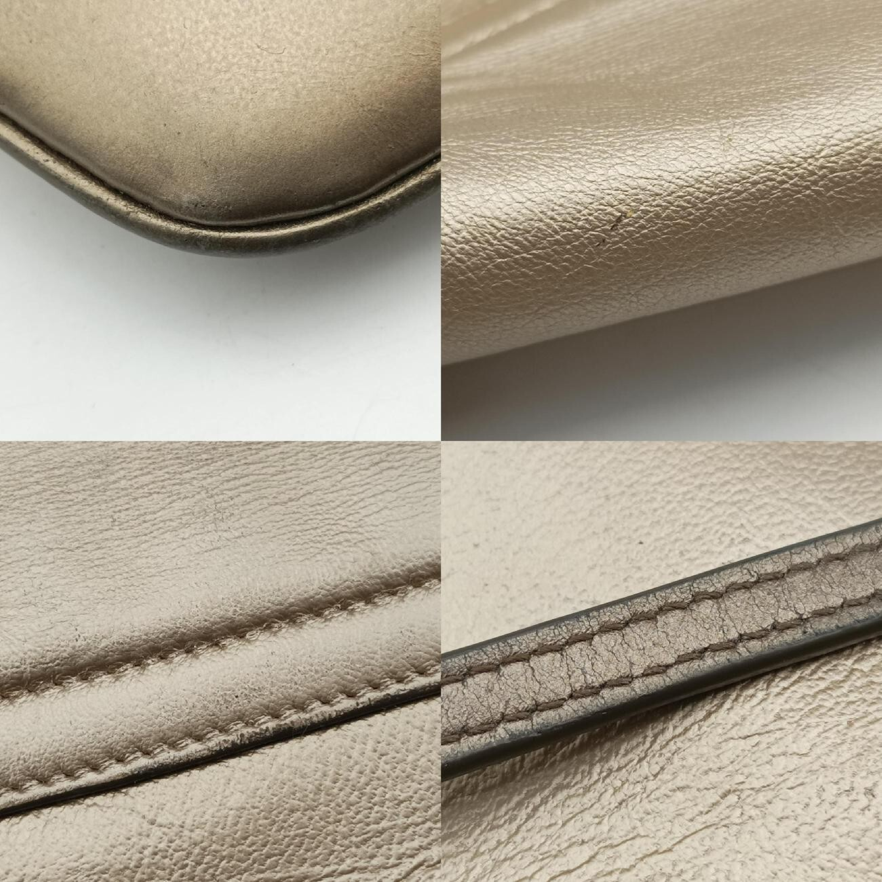 Tiger Head Gold Leather Shoulder Bag 001.41 — view 10