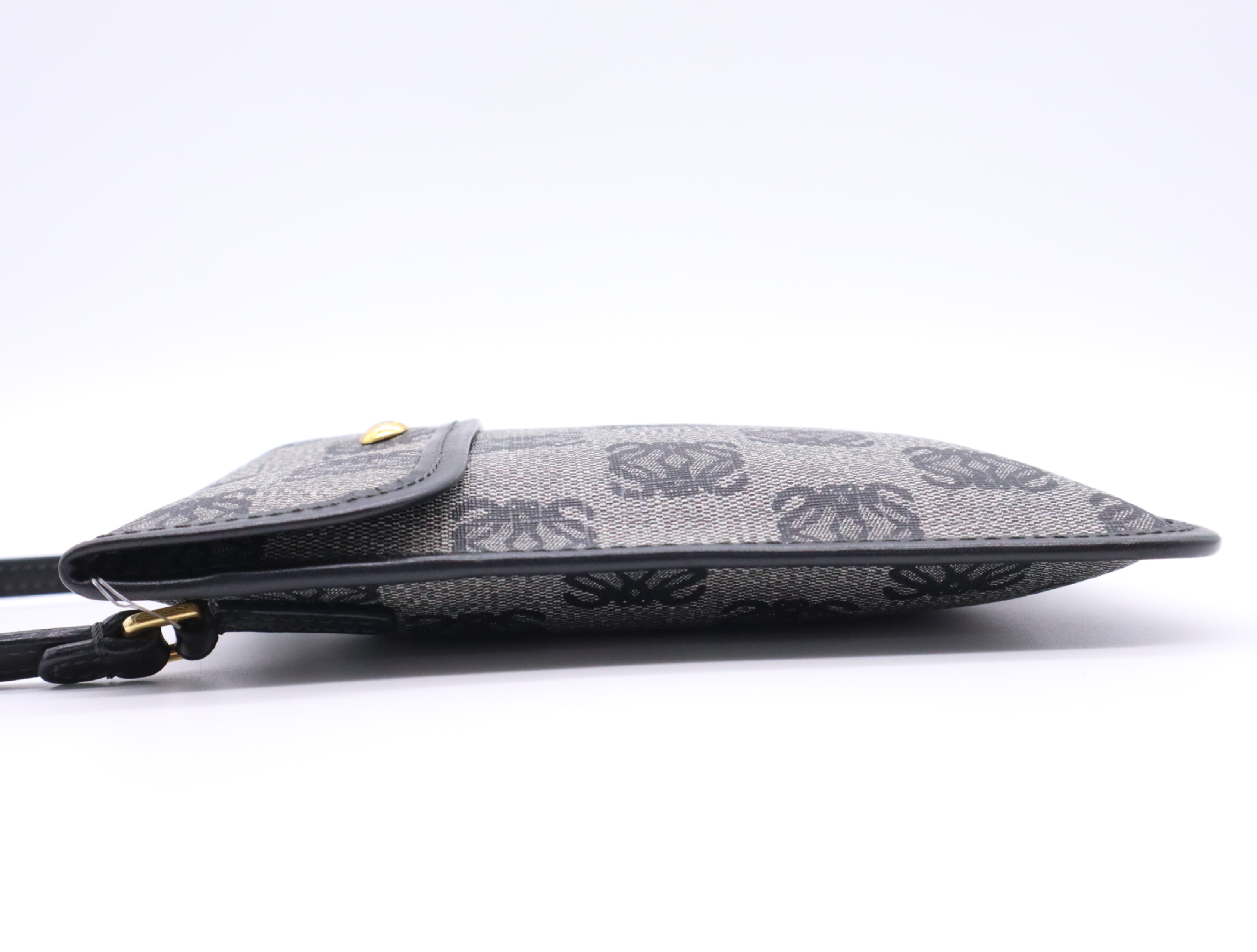 Anagram Shoulder Bag, Gray — view 3