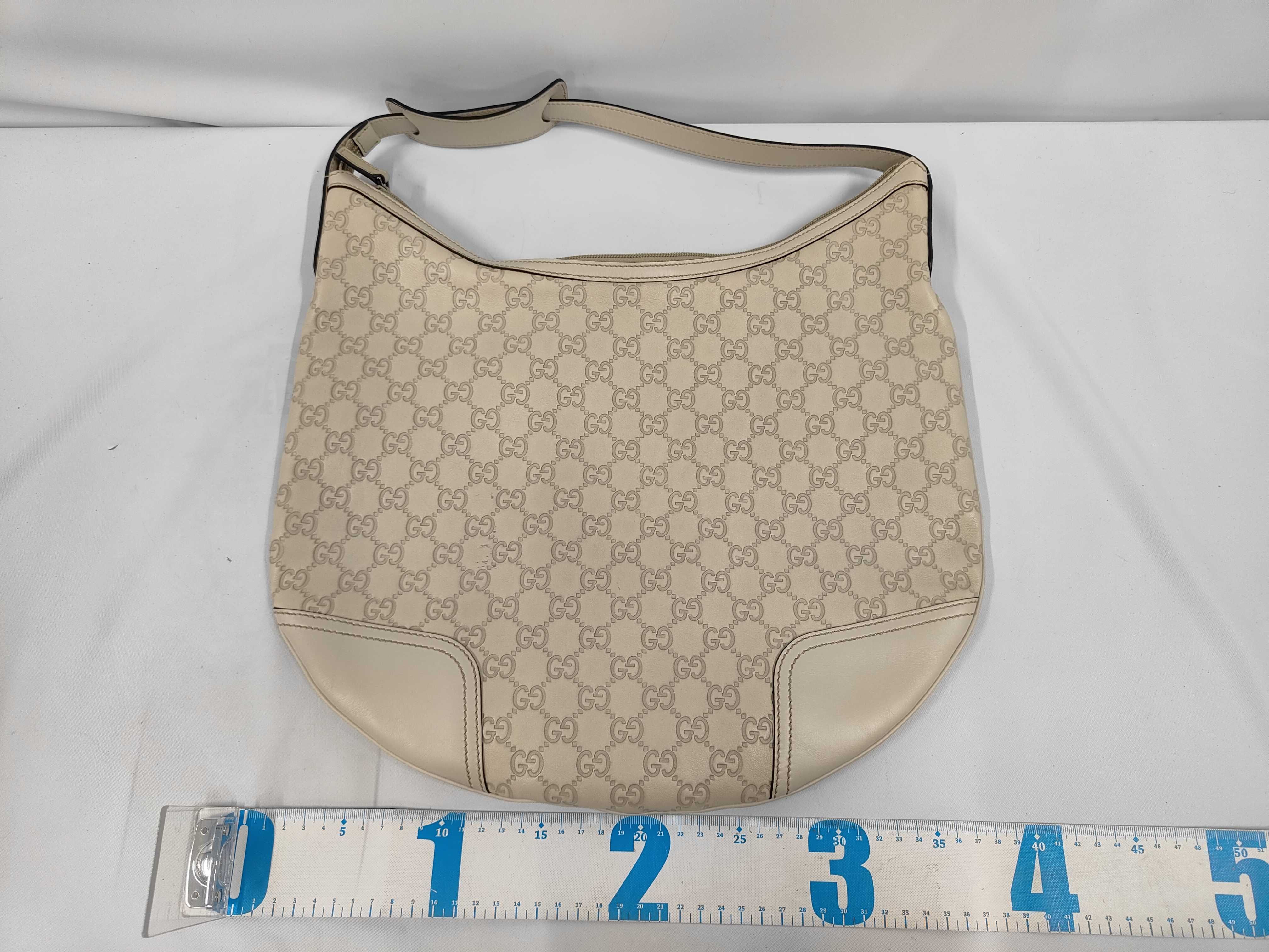Leather One-Shoulder Bag, Beige, 293596 (Shoulder Bag) — view 2