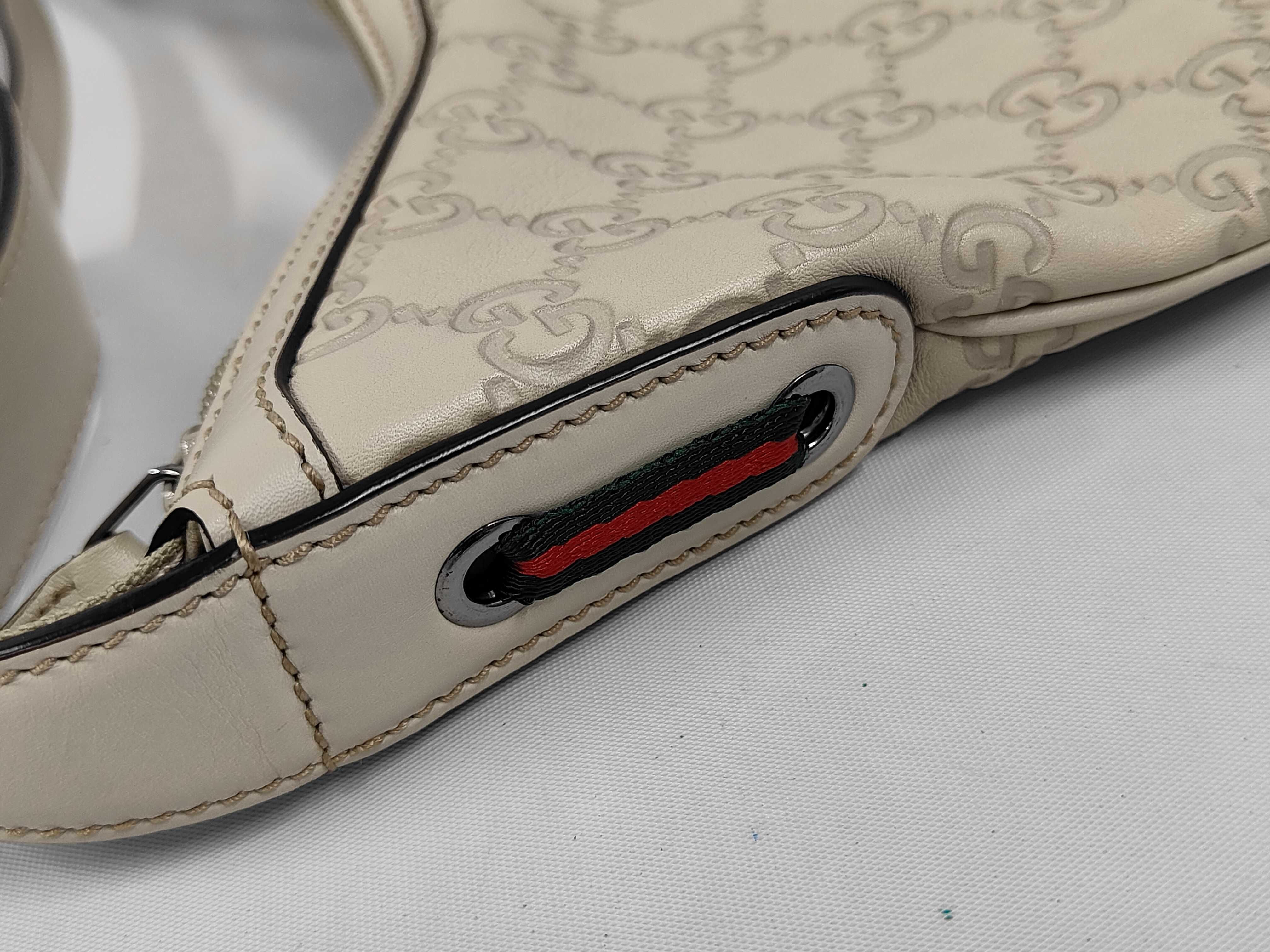 Leather One-Shoulder Bag, Beige, 293596 (Shoulder Bag) — view 6