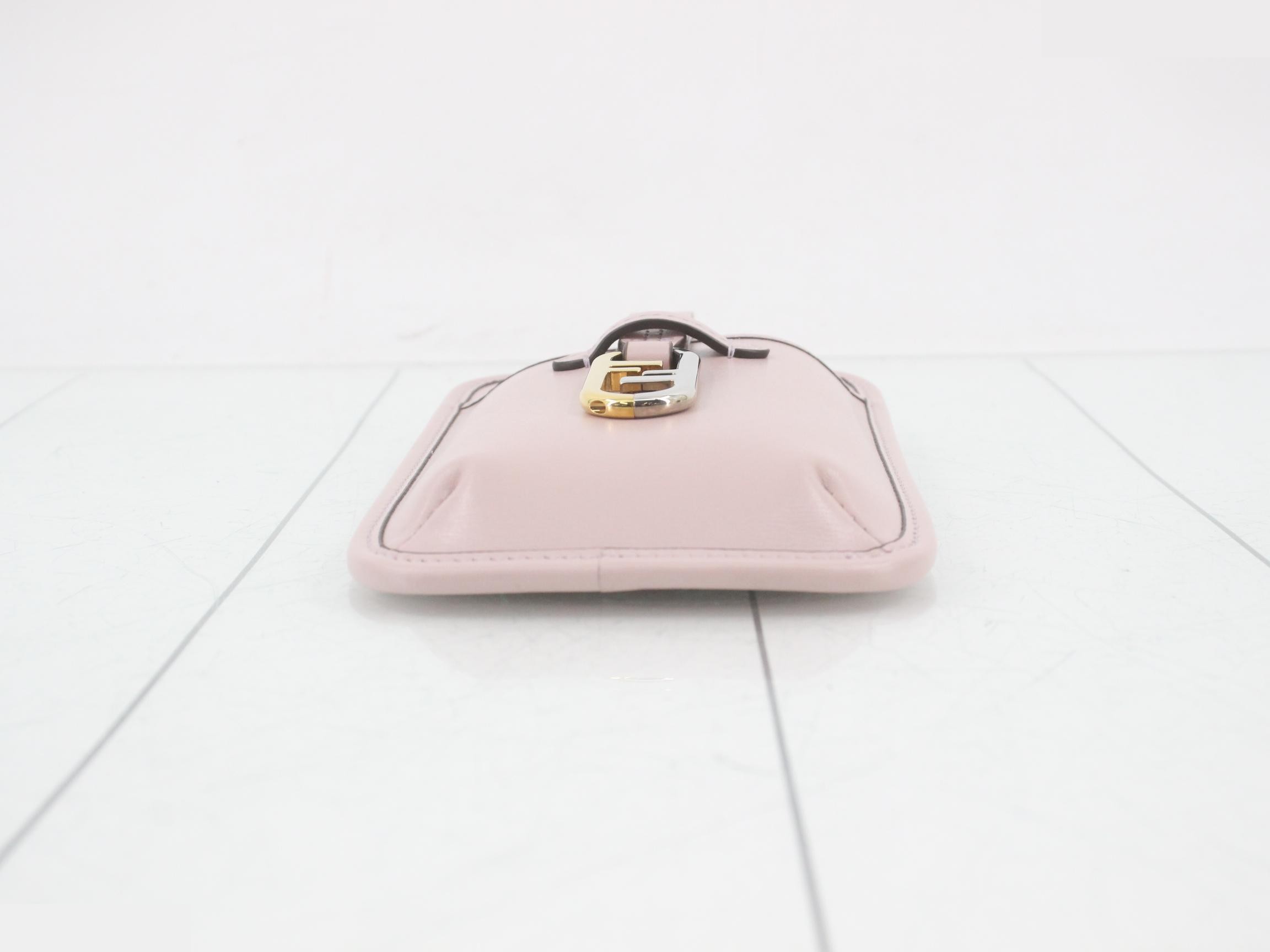 Phone pouch, pink, leather — view 3