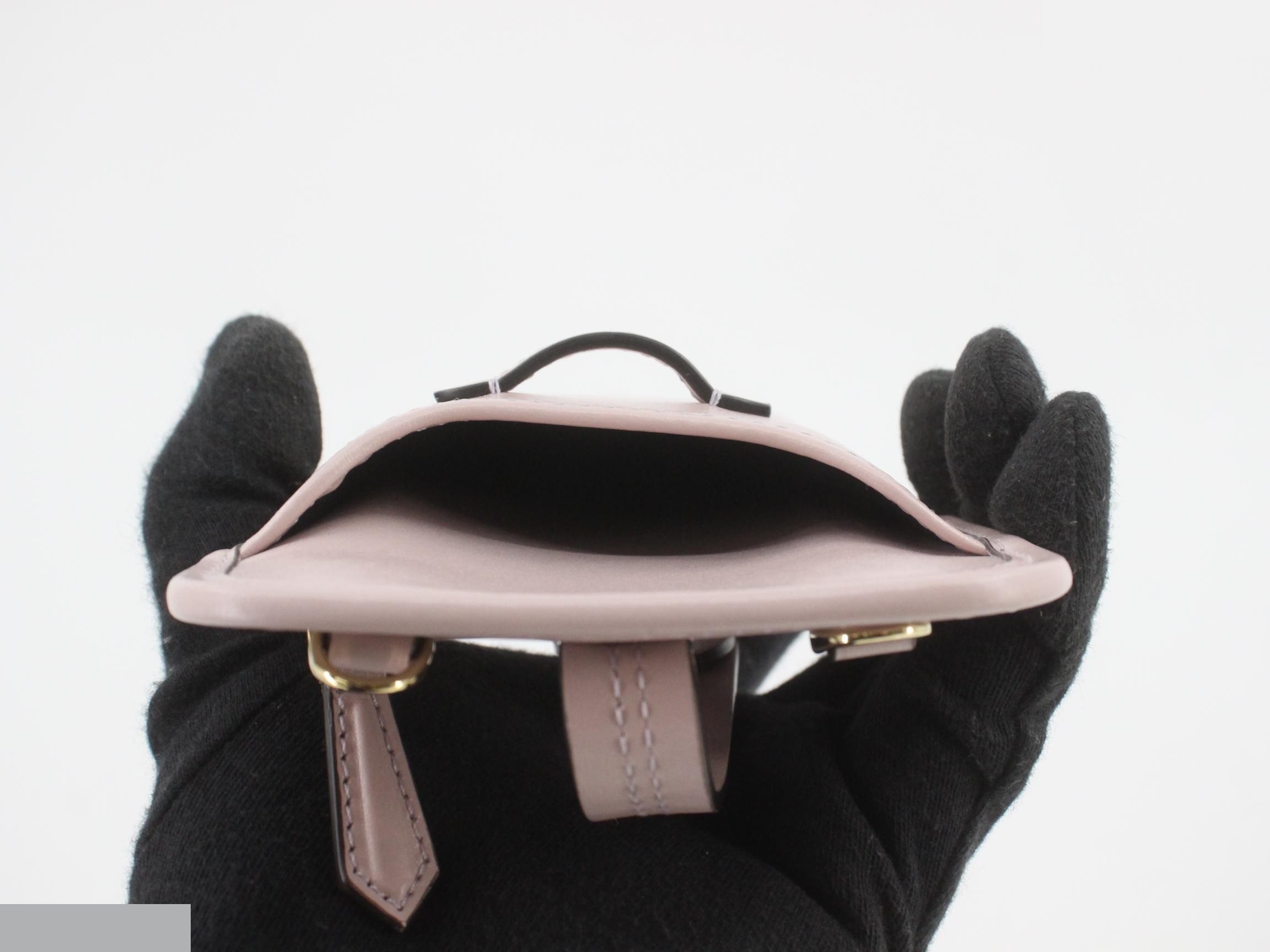 Phone pouch, pink, leather — view 4