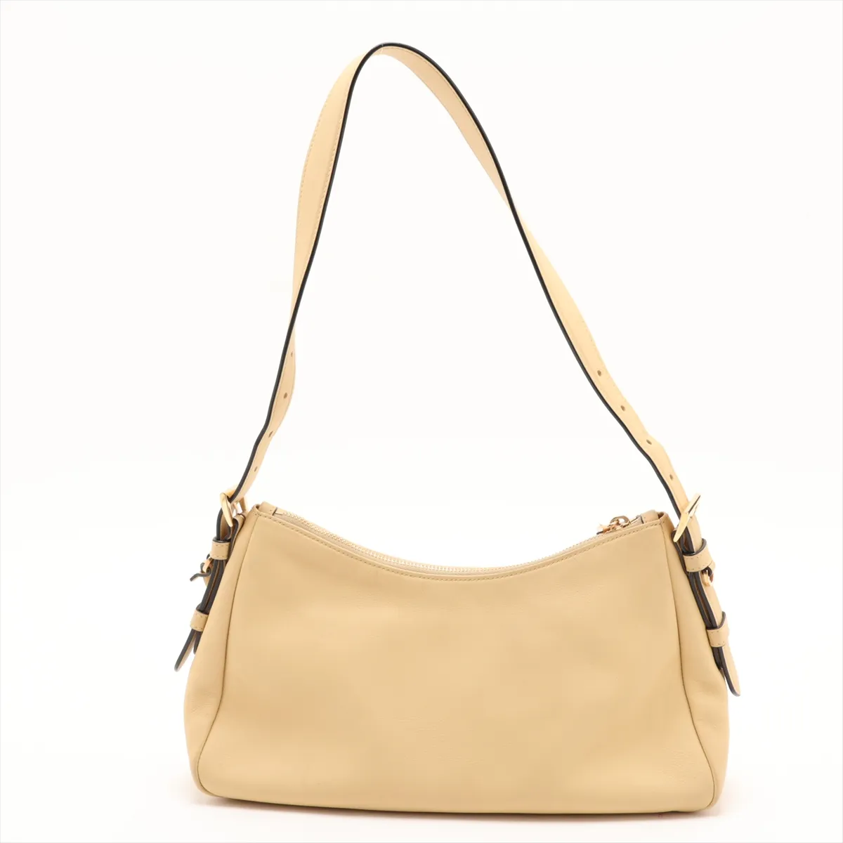 Aimé Medium Leather Shoulder Bag, Yellow — view 2