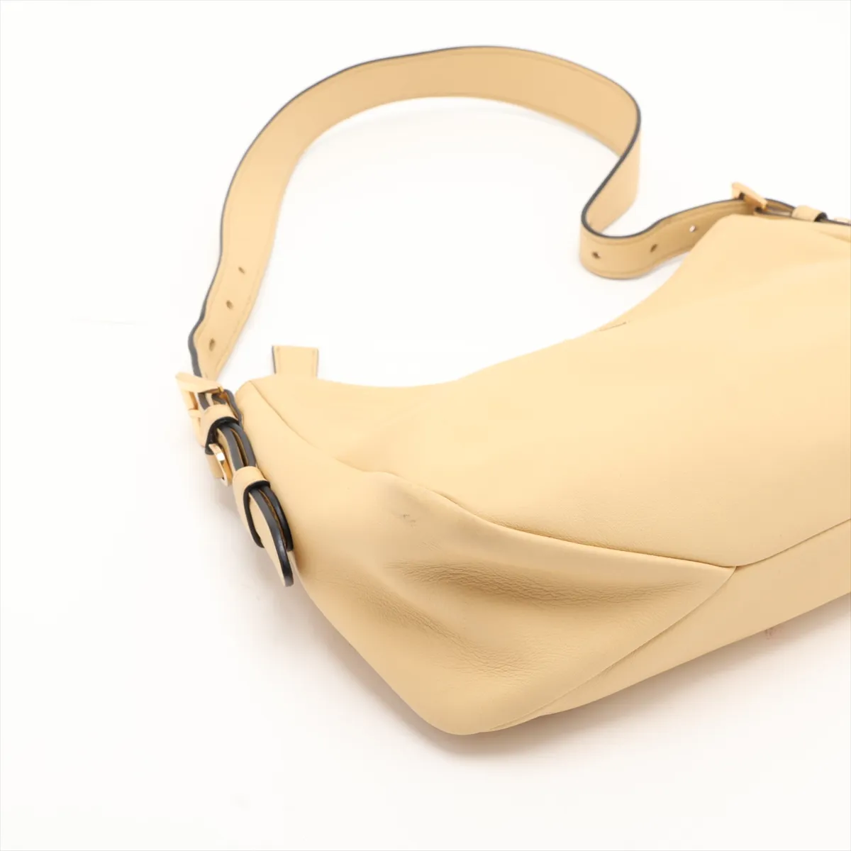 Aimé Medium Leather Shoulder Bag, Yellow — view 4