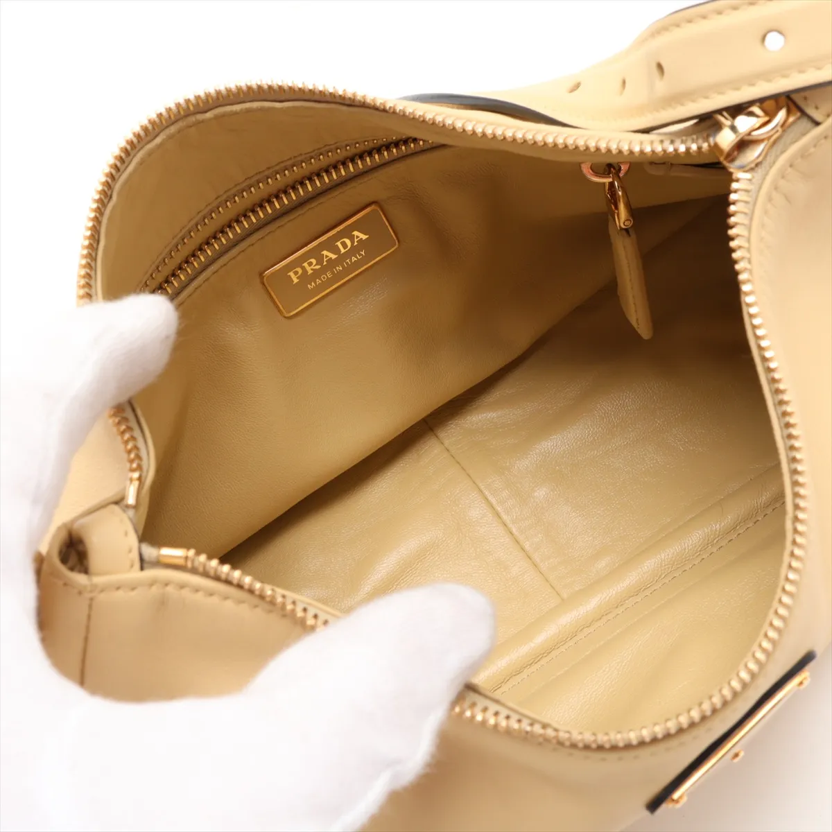 Aimé Medium Leather Shoulder Bag, Yellow — view 6