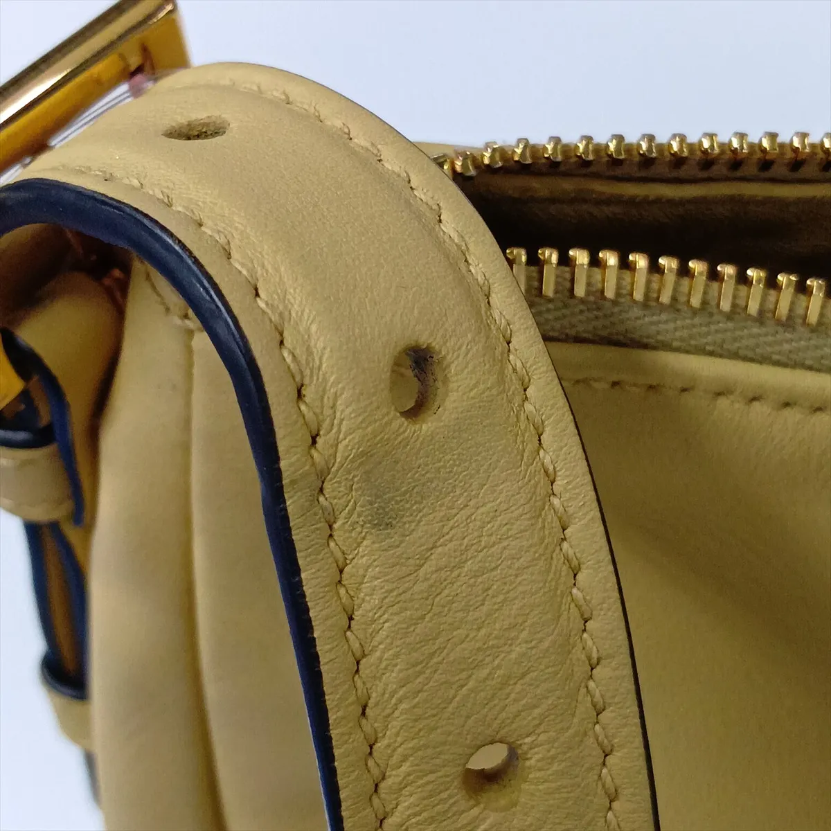 Aimé Medium Leather Shoulder Bag, Yellow — view 9
