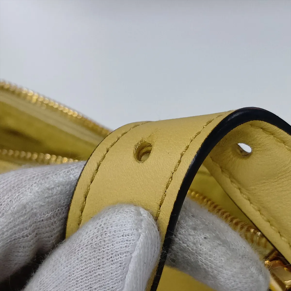 Aimé Medium Leather Shoulder Bag, Yellow — view 10