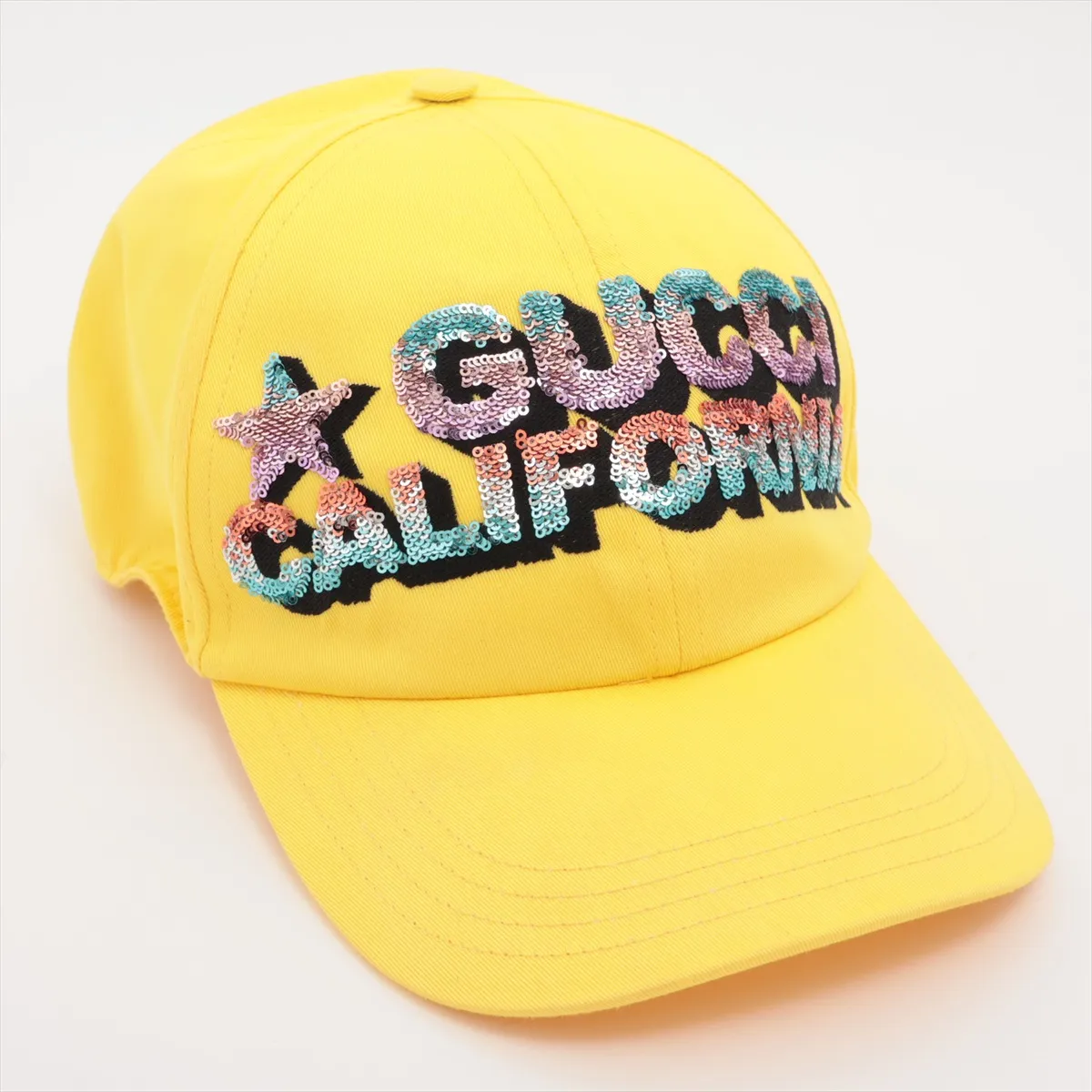 703207 Logo Cap, Size L, Cotton, Yellow. Shows wear, — view 2