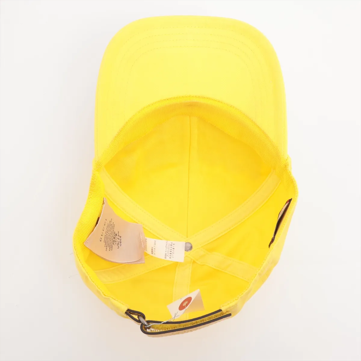 703207 Logo Cap, Size L, Cotton, Yellow. Shows wear, — view 4