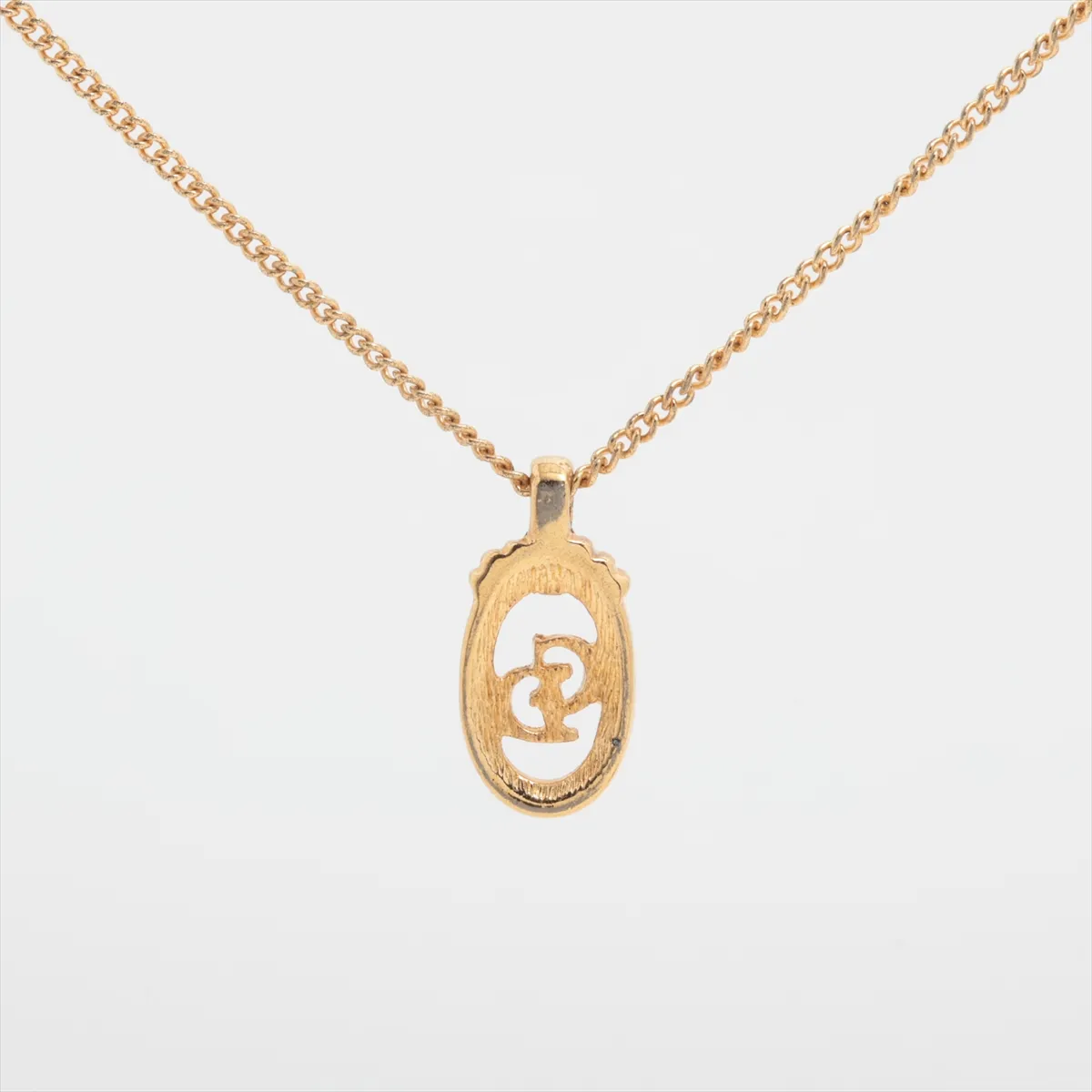 CD logo necklace, GP gold. Shows — view 2