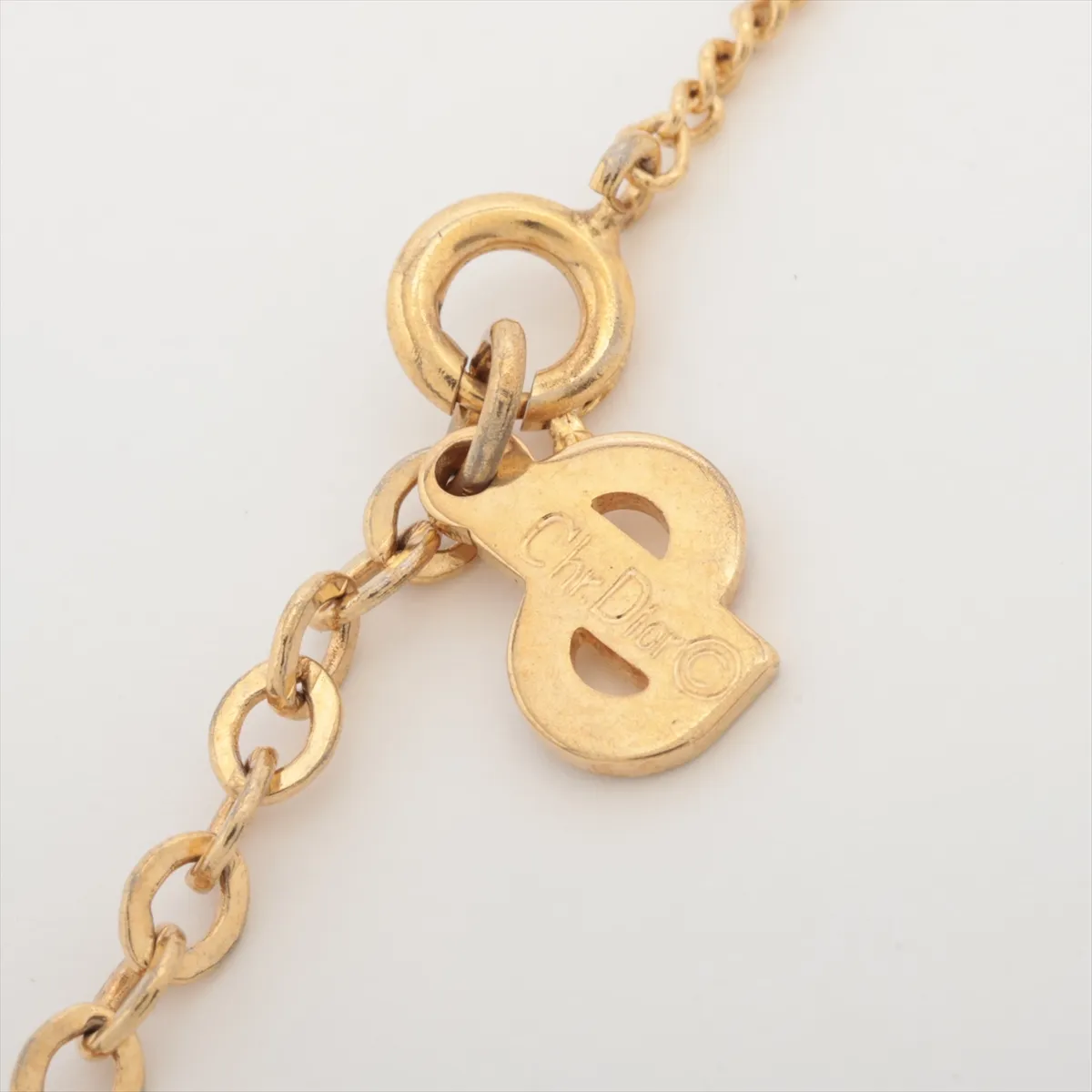 CD logo necklace, GP gold. Shows — view 4
